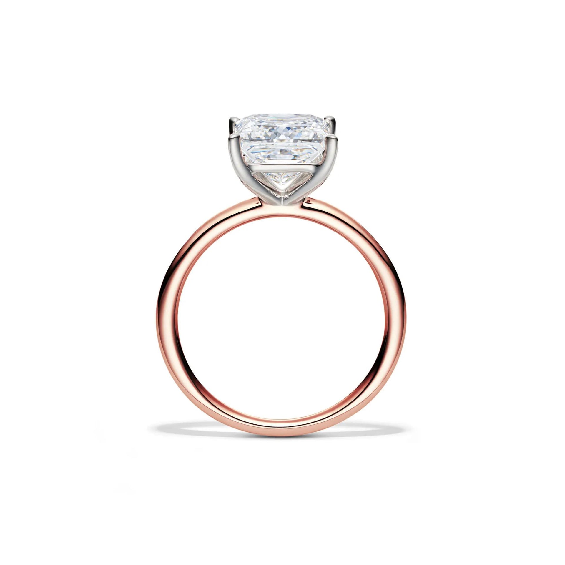 Lab Grown Diamond Princess-Cut Solitaire Engagement Ring 14K Rose Gold (3 CT.) Size 9.5 2mm