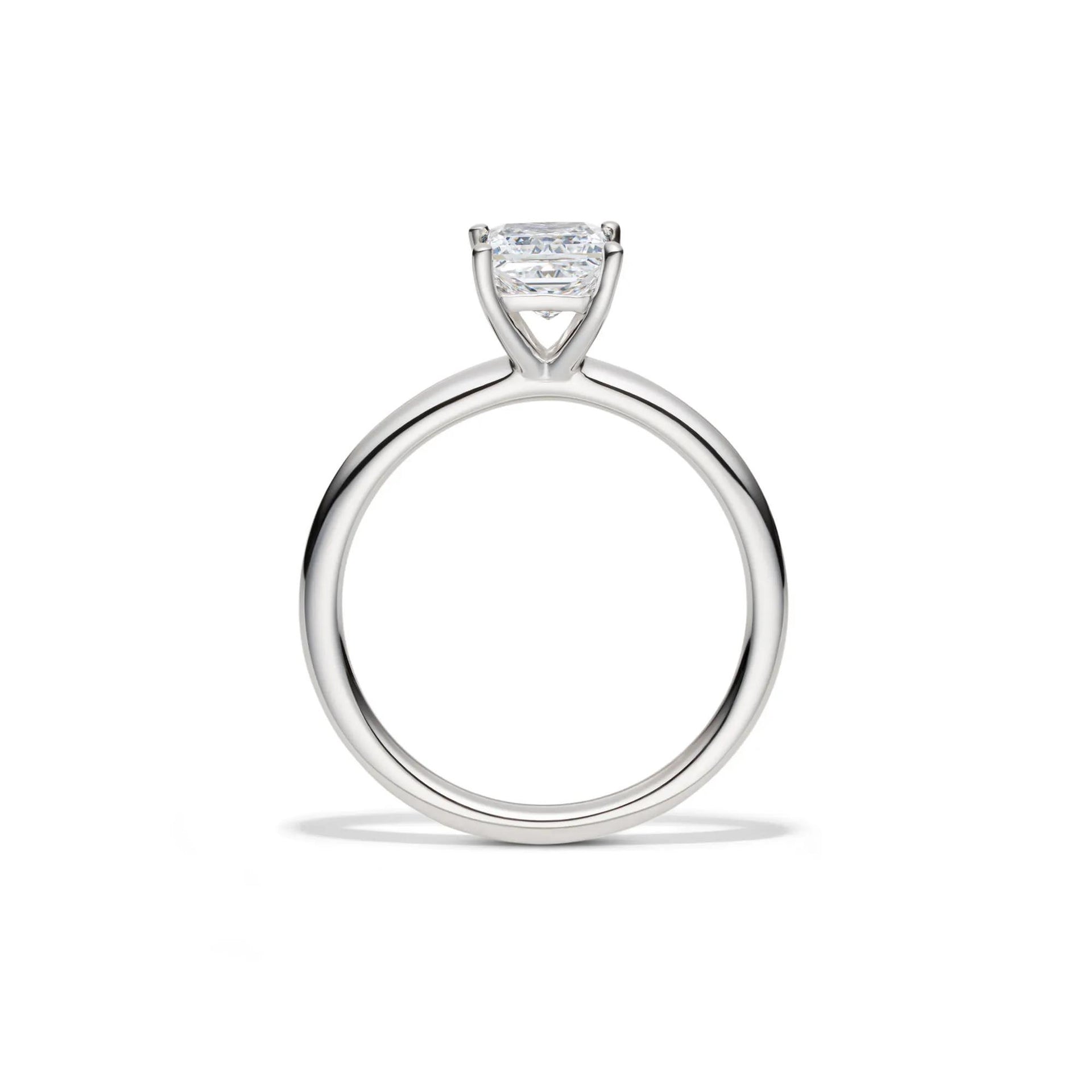Lab Grown Diamond Princess-Cut Solitaire Engagement Ring Platinum (1 CT.) White Size 6.5 2mm
