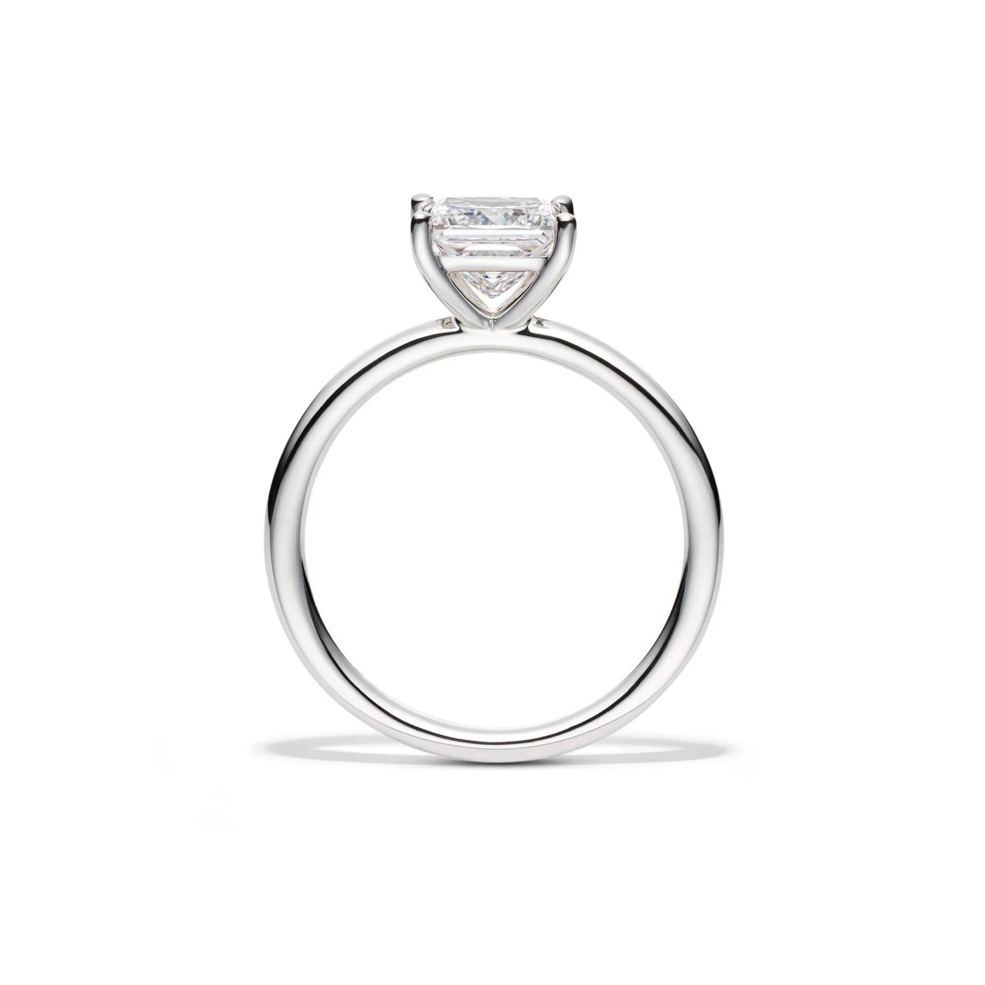 Lab Grown Diamond Princess-Cut Solitaire Engagement Ring Platinum (1/2 CT.) White Size 4.5 2mm