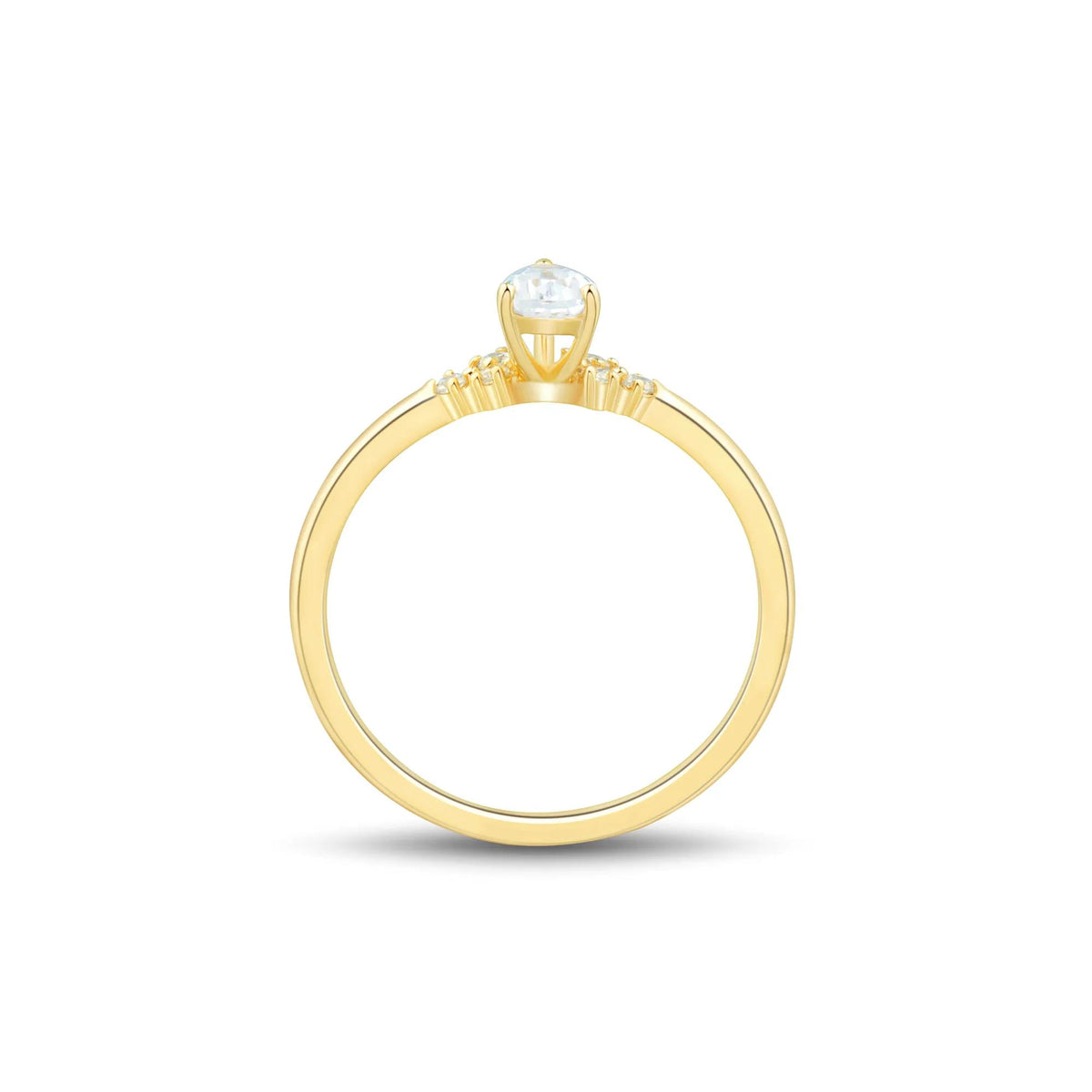 3/8 CT. Tw. Lab Grown Diamond Promise Ring 10K Yellow Gold Size 7 1mm