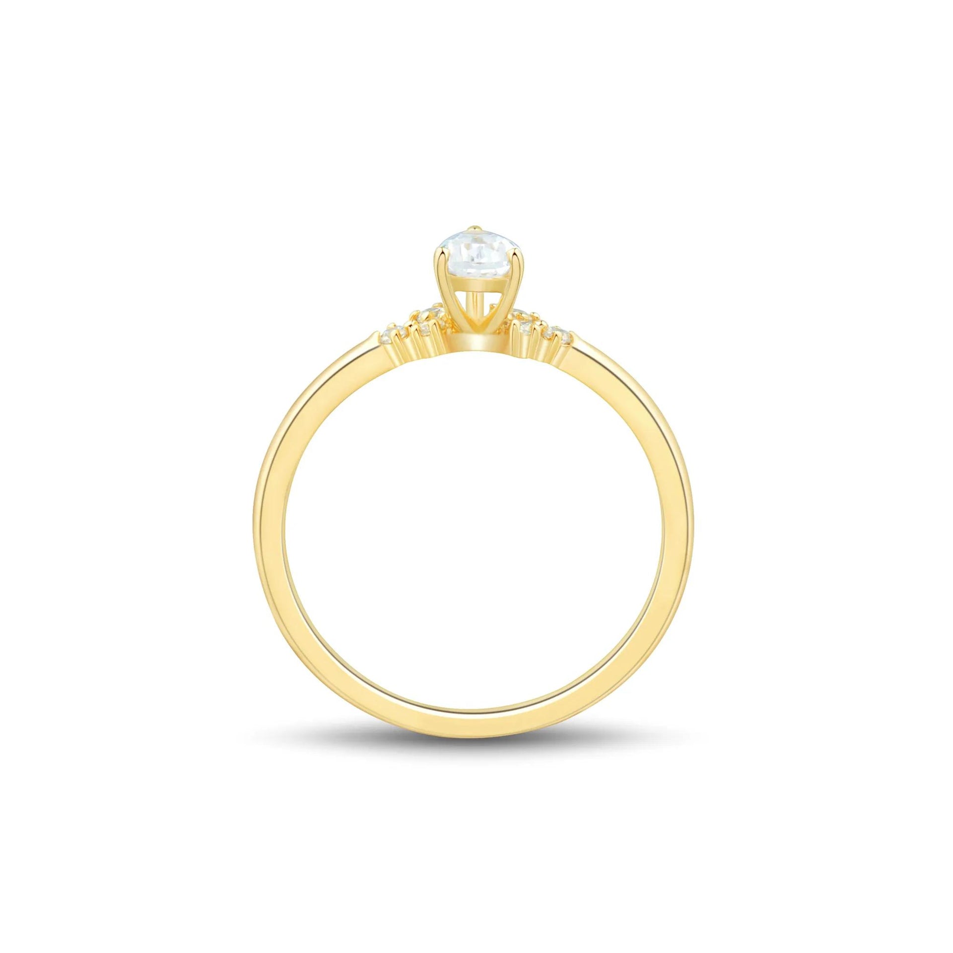 3/8 CT. Tw. Lab Grown Diamond Promise Ring 10K Yellow Gold Size 9 1mm