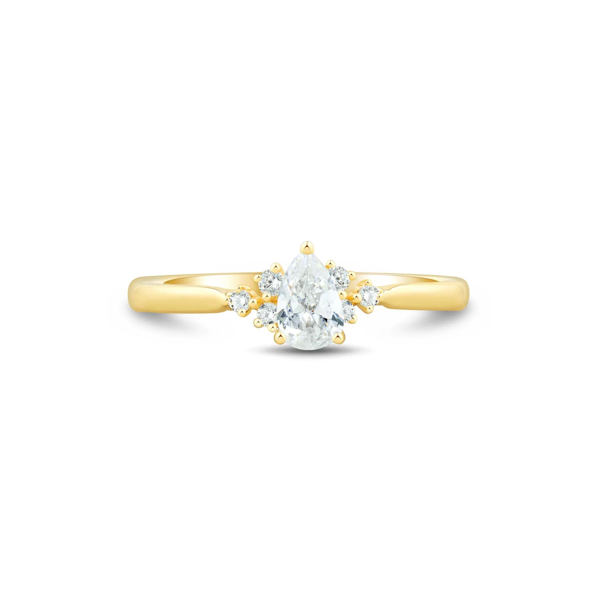 3/8 CT. Tw. Lab Grown Diamond Promise Ring 10K Yellow Gold Size 7 1mm