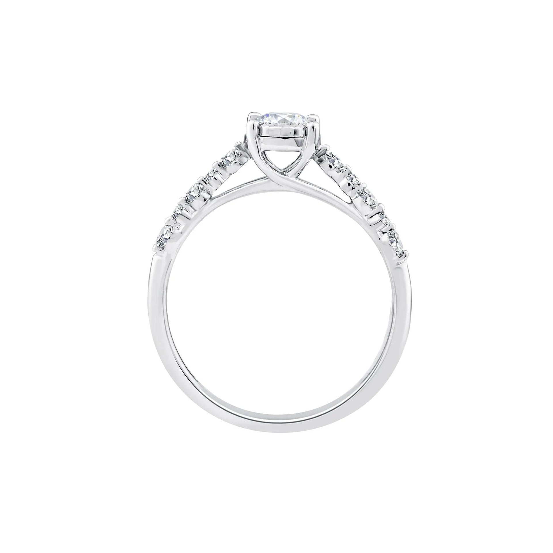 1/2 CT. Tw. Lab Grown Diamond Promise Ring 10K White Gold Size 7 1mm