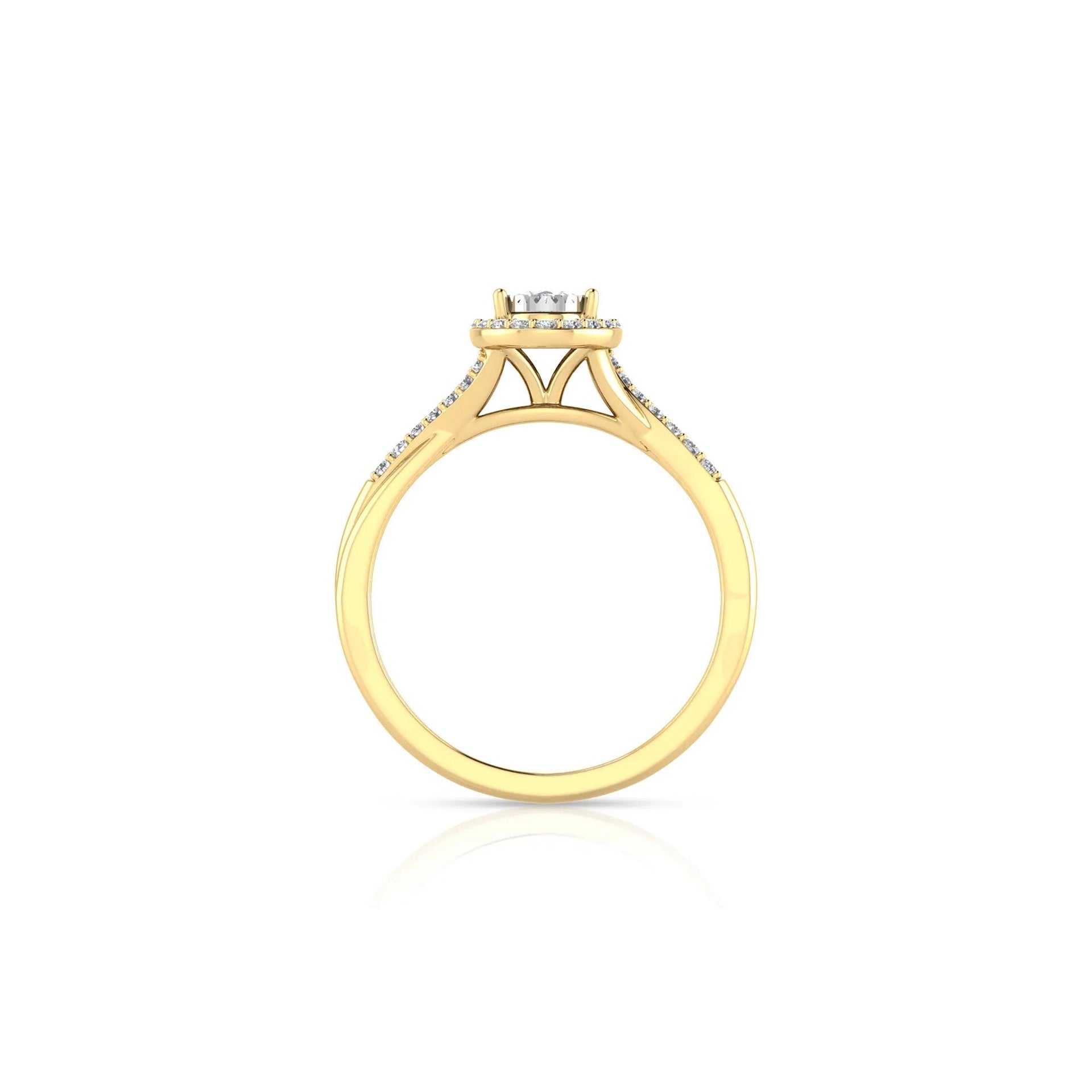 1/2 CT. Tw. Lab Grown Diamond Promise Ring 10K Yellow Gold Size 6 1.5mm