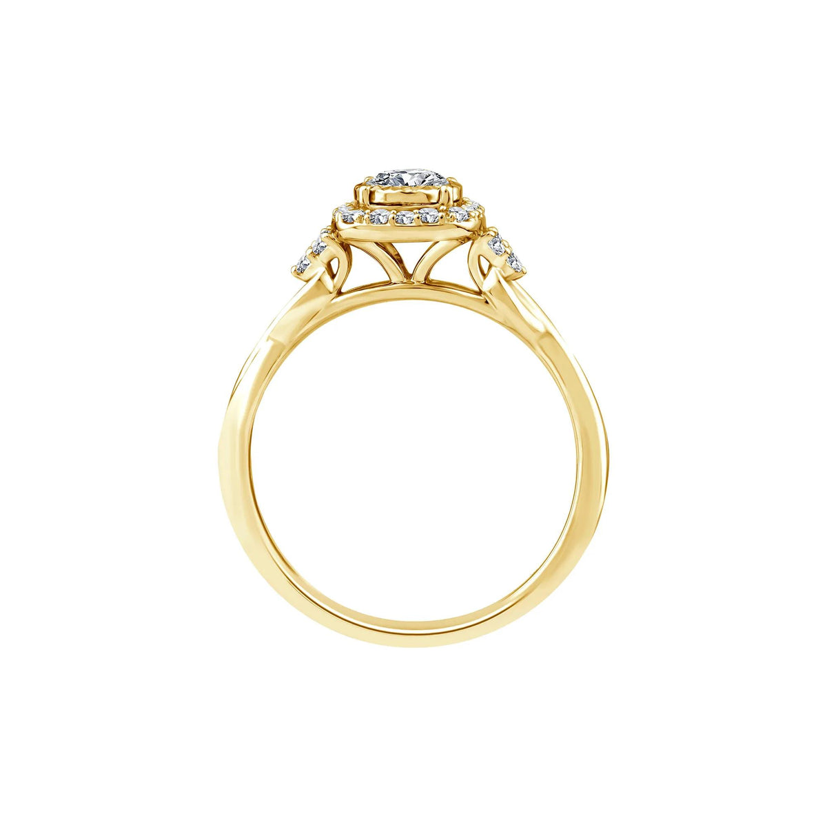 1/2 CT. Tw. Lab Grown Diamond Promise Ring 10K Yellow Gold Size 7.5 1.5mm