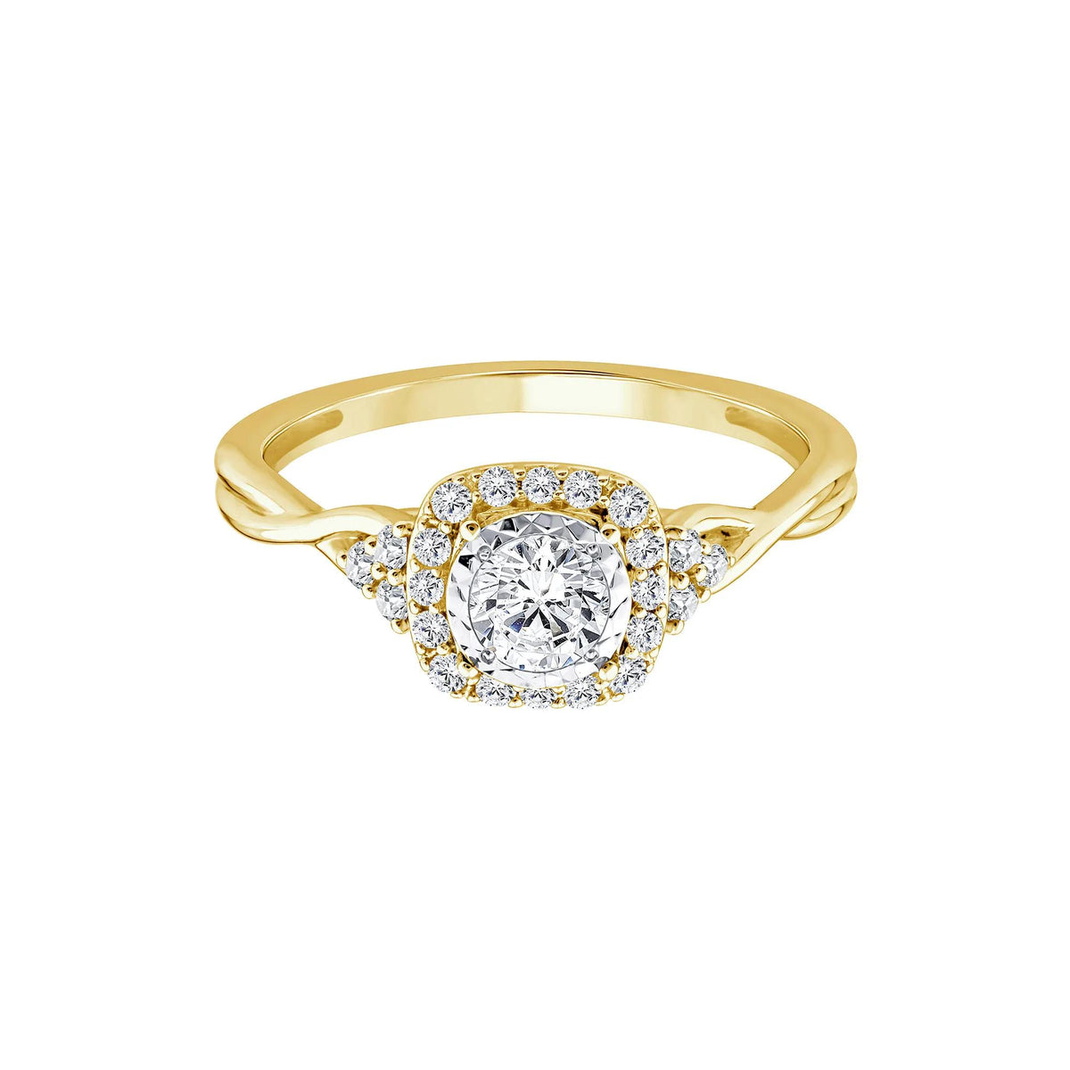 1/2 CT. Tw. Lab Grown Diamond Promise Ring 10K Yellow Gold Size 7.5 1.5mm