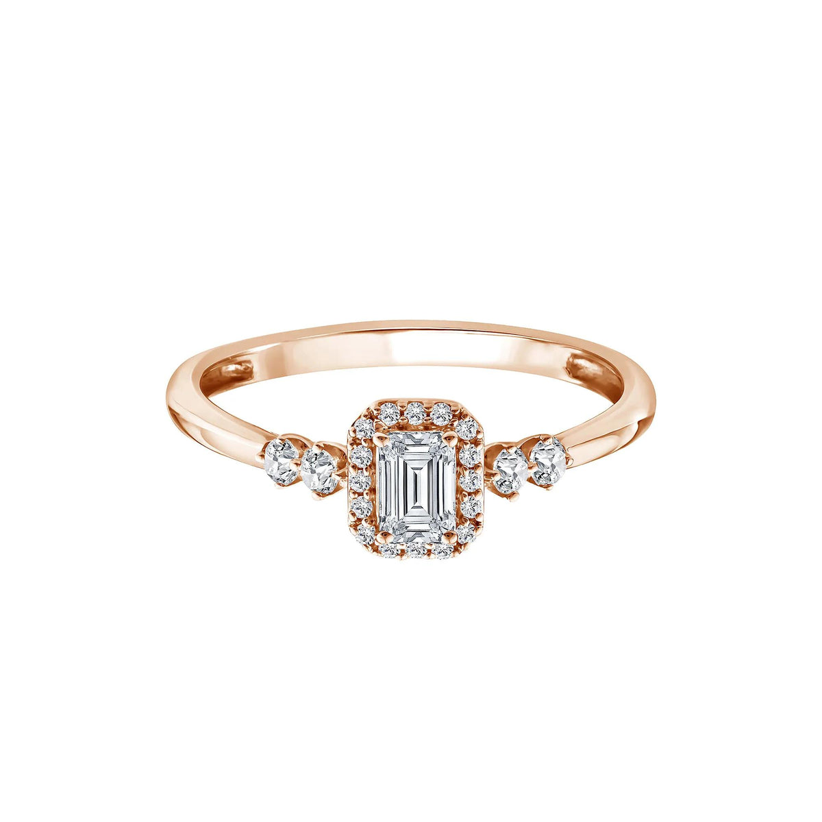 1/2 CT. Tw. Lab Grown Diamond Promise Ring 10K Rose Gold Size 5.5 1.5mm