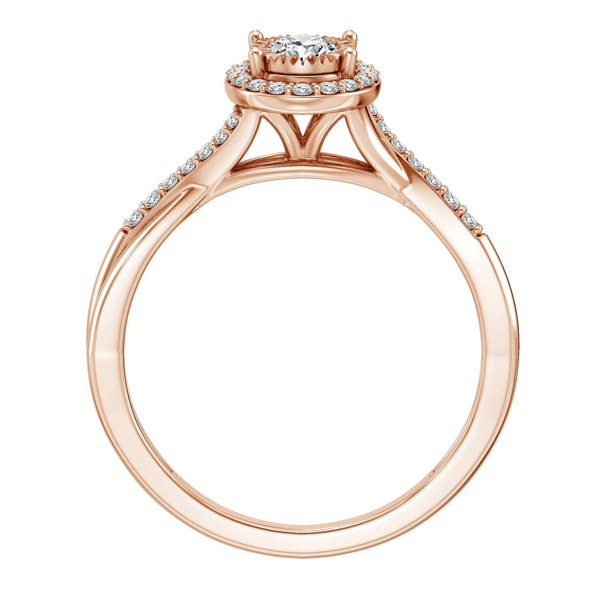 1/2 CT. Tw. Lab Grown Diamond Promise Ring 10K Rose Gold Size 7 1.5mm