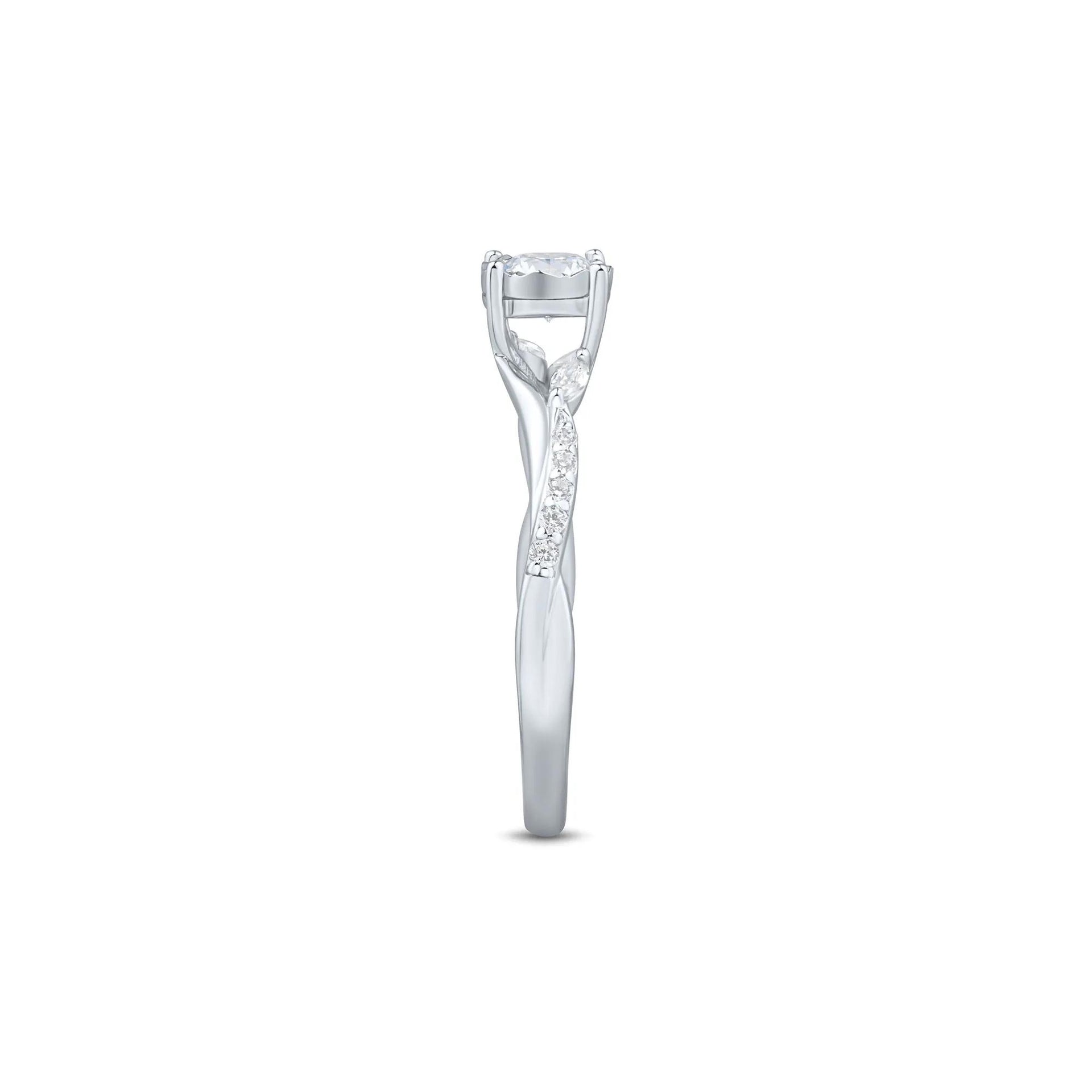 1/2 CT. Tw. Lab Grown Diamond Promise Ring 10K White Gold Size 9 1mm