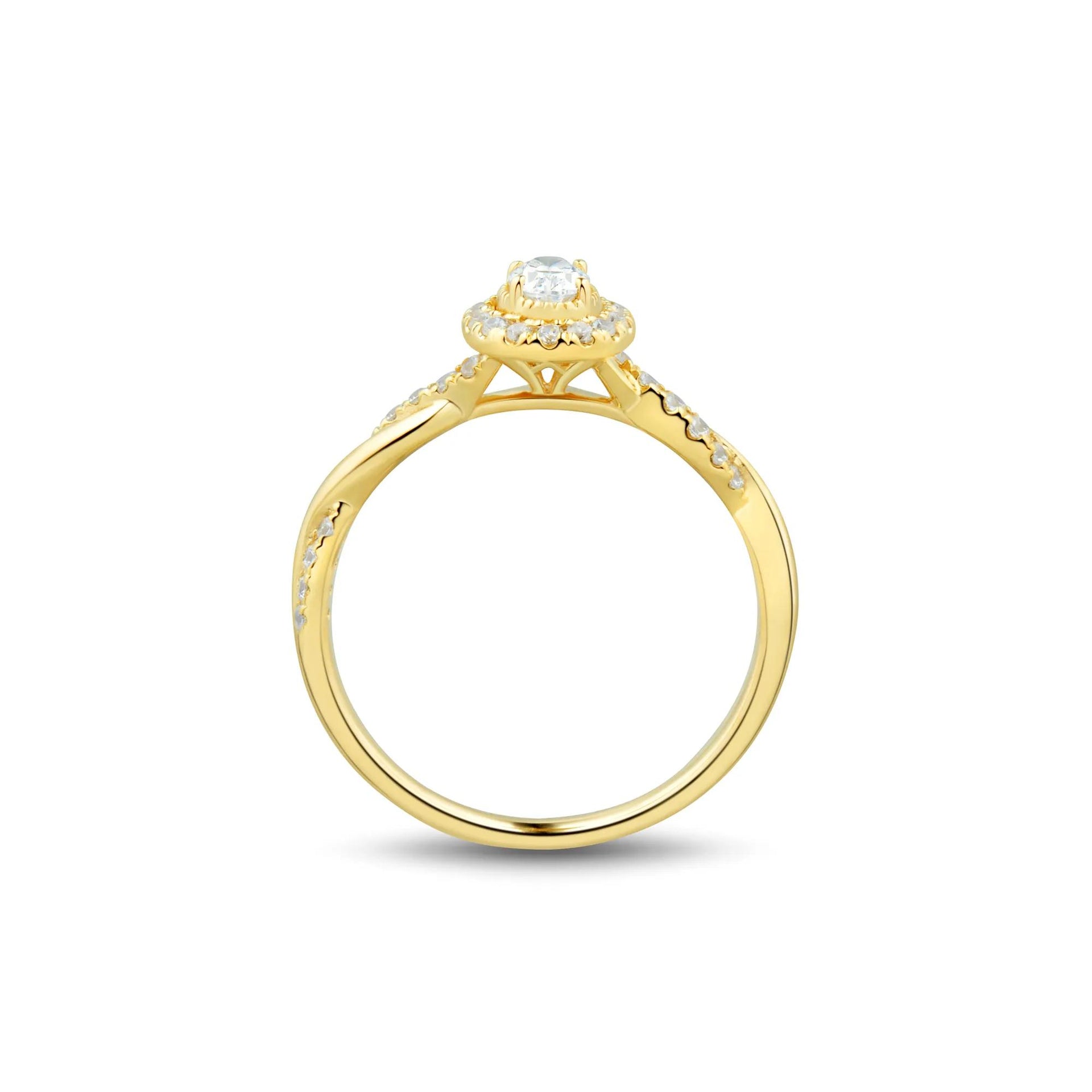1/2 CT. Tw. Lab Grown Diamond Promise Ring 10K Yellow Gold Size 9 1mm