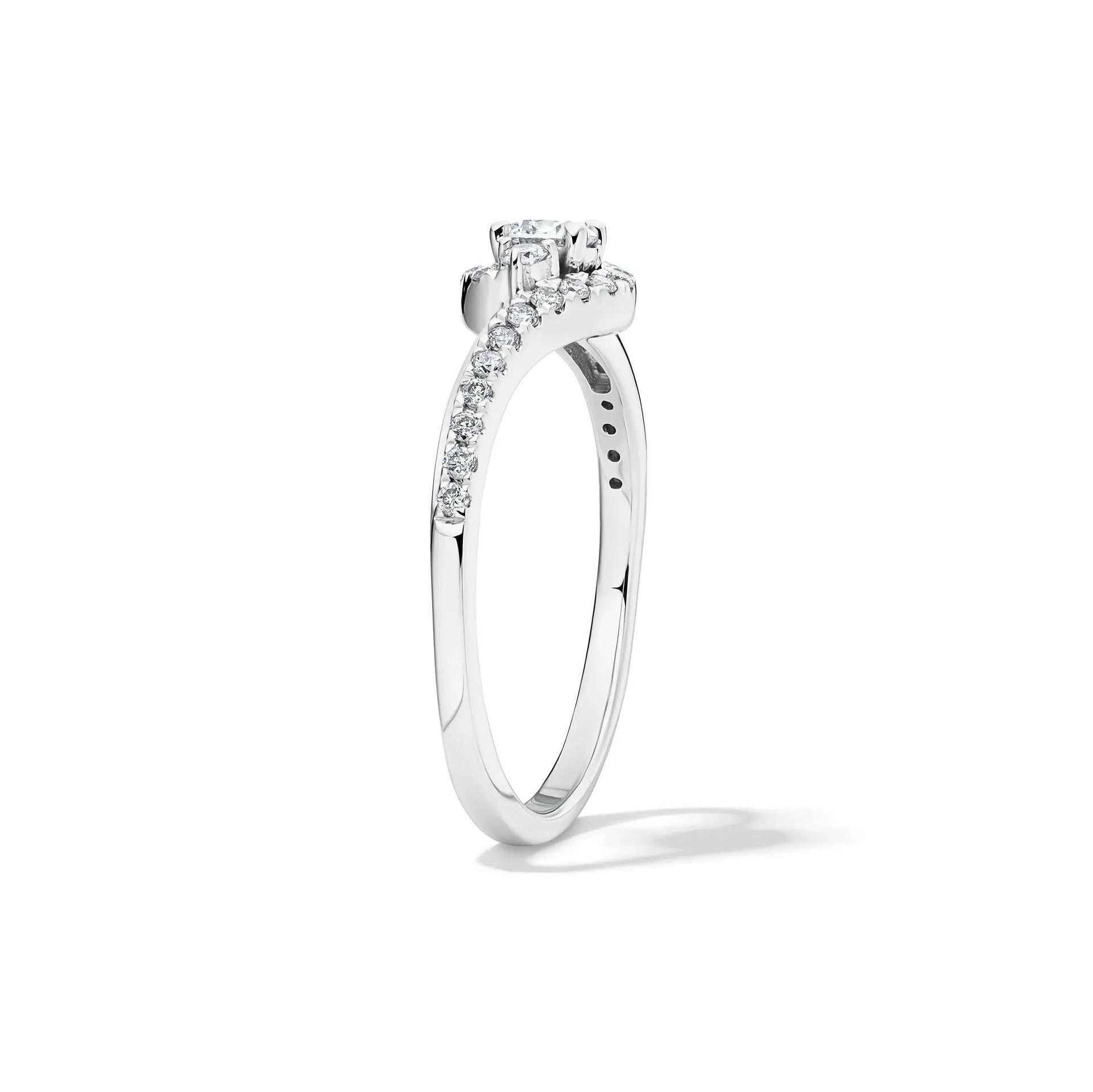 3/8 CT. Tw. Lab Grown Diamond Promise Ring .925 Sterling Silver White Size 6.5 1.5mm