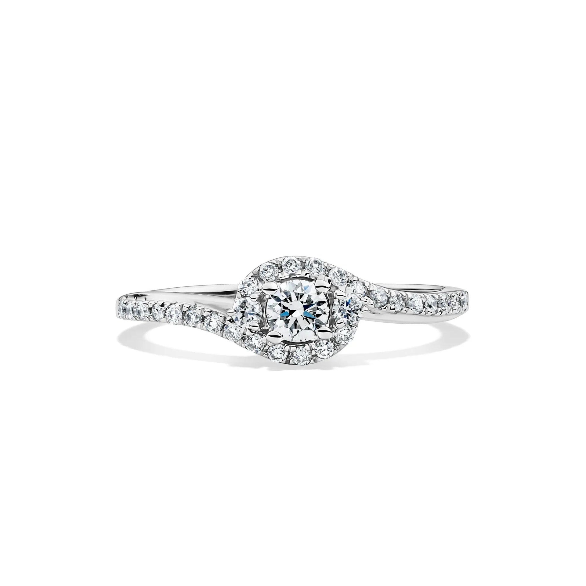 3/8 CT. Tw. Lab Grown Diamond Promise Ring .925 Sterling Silver White Size 6.5 1.5mm