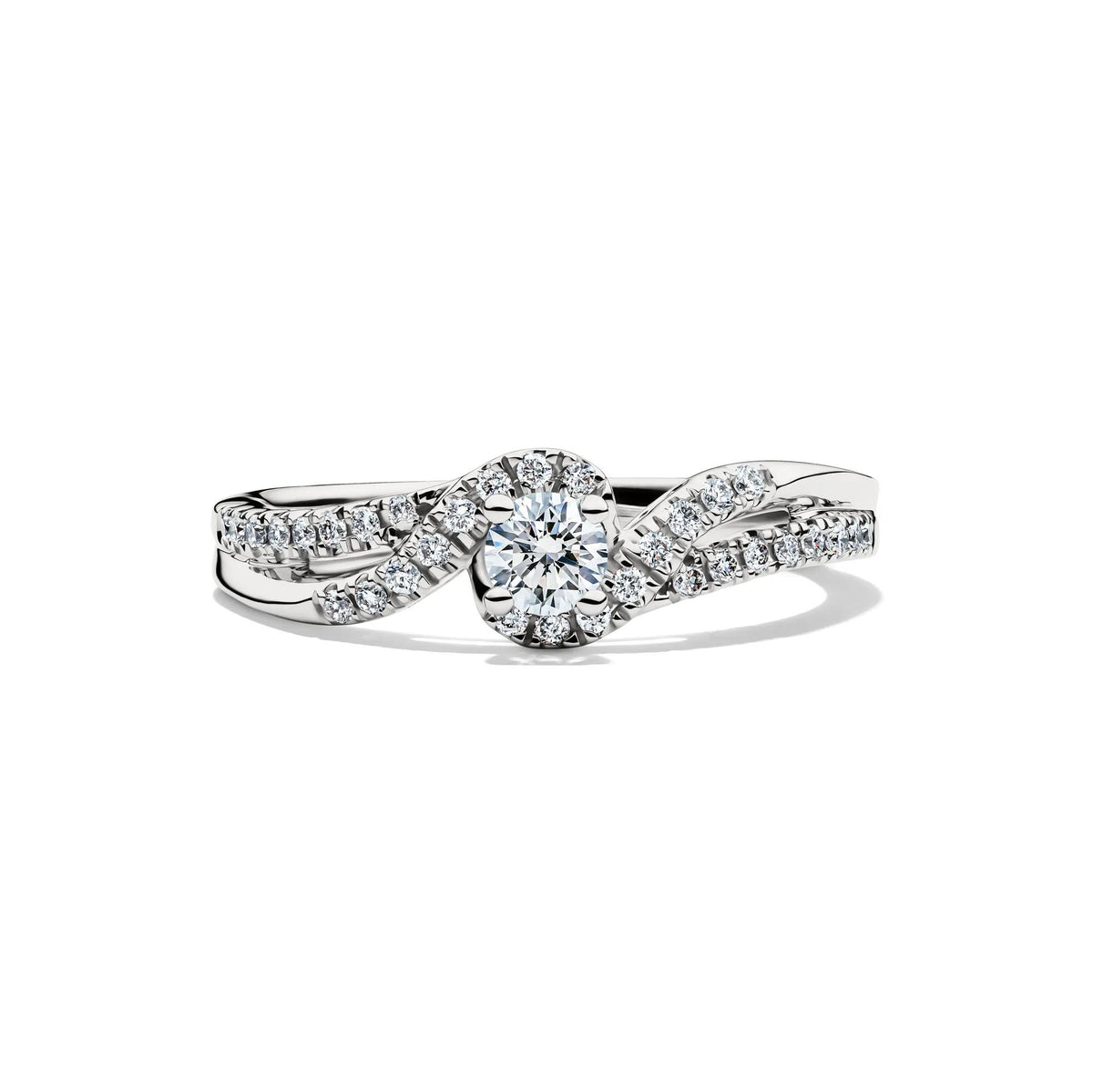3/8 CT. Tw. Lab Grown Diamond Promise Ring .925 Sterling Silver White Size 6 2mm