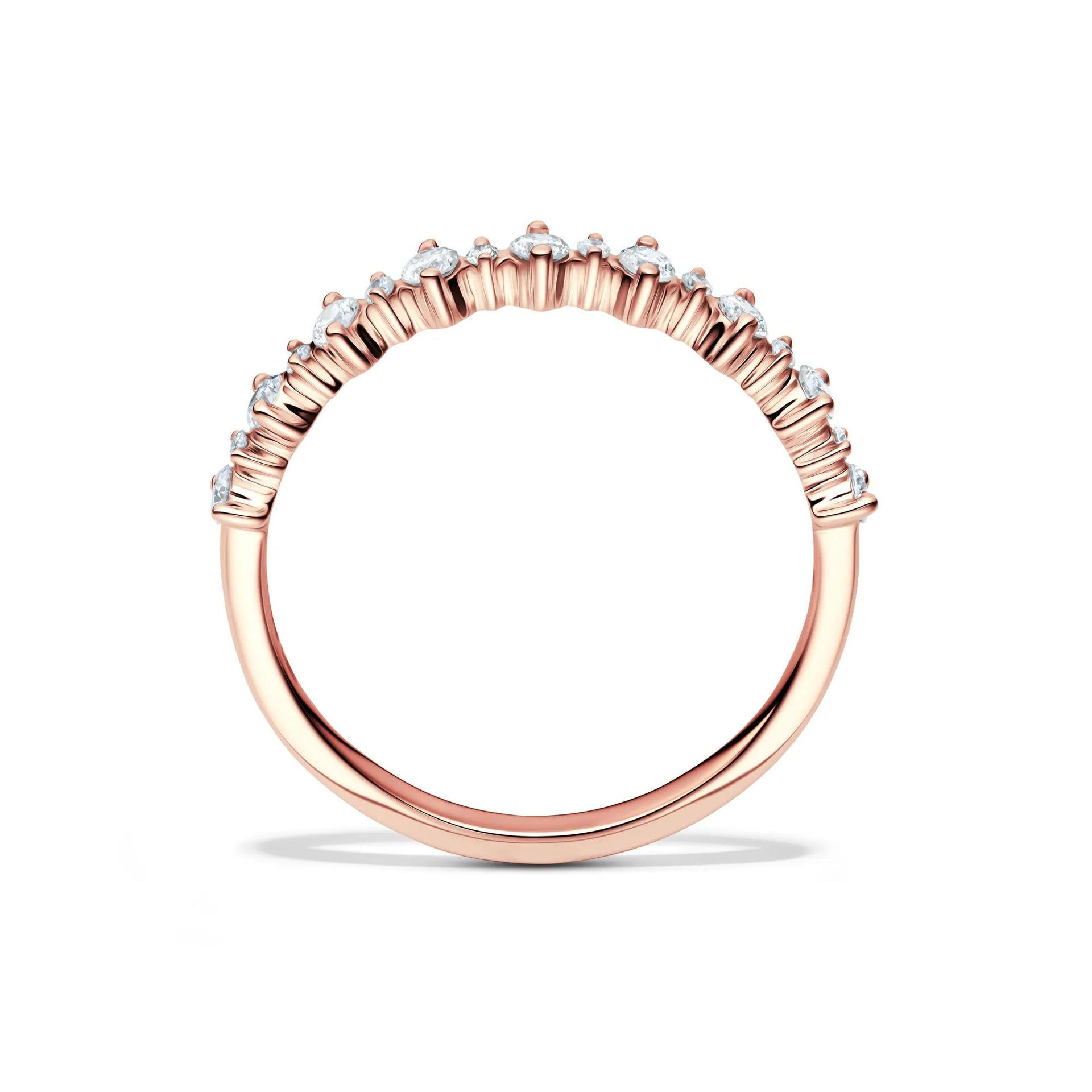 1/4 CT. Tw. Lab Grown Diamond Prong Stack Band Ring 10K Rose Gold Round Brilliant Cut Size 7 1mm