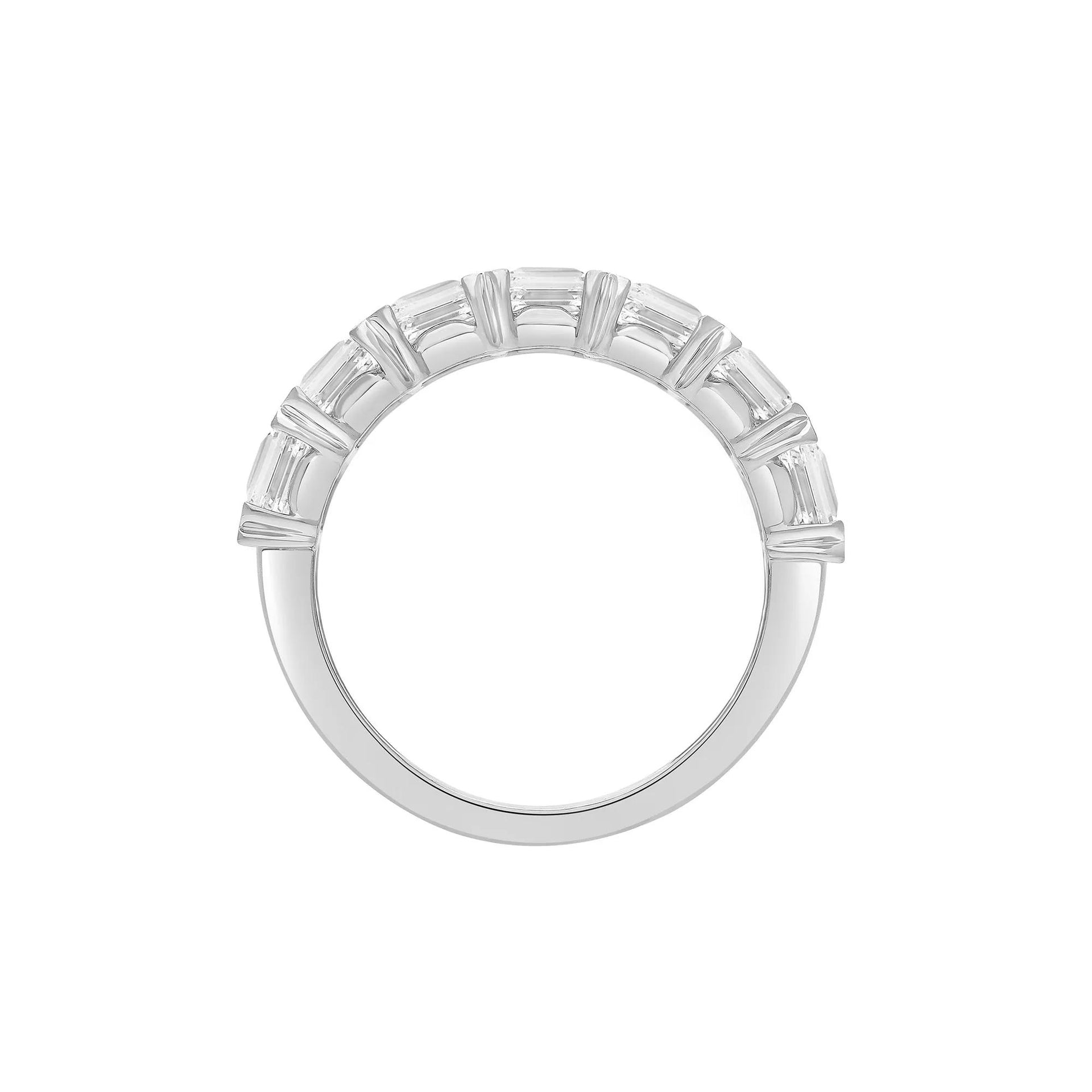 5 CT. Tw. Lab Grown Diamond Radiant Anniversary Band Ring 14K White Gold Size 7.5