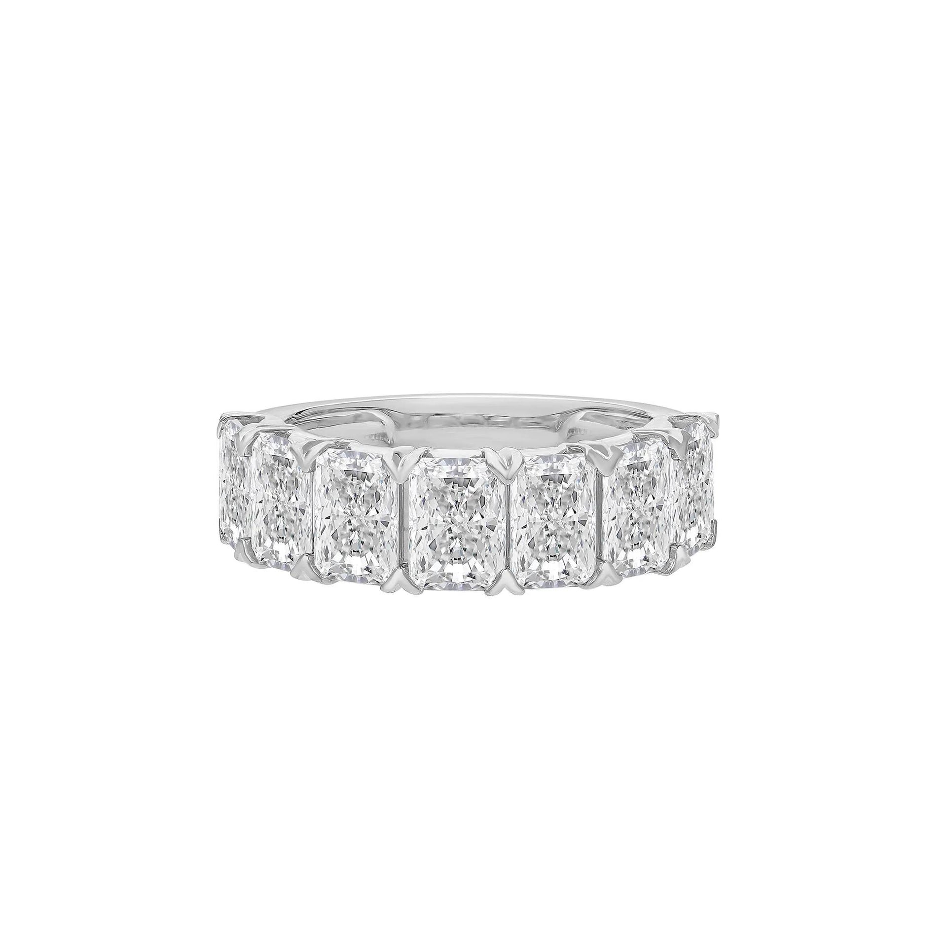 5 CT. Tw. Lab Grown Diamond Radiant Anniversary Band Ring 14K White Gold Size 7.5