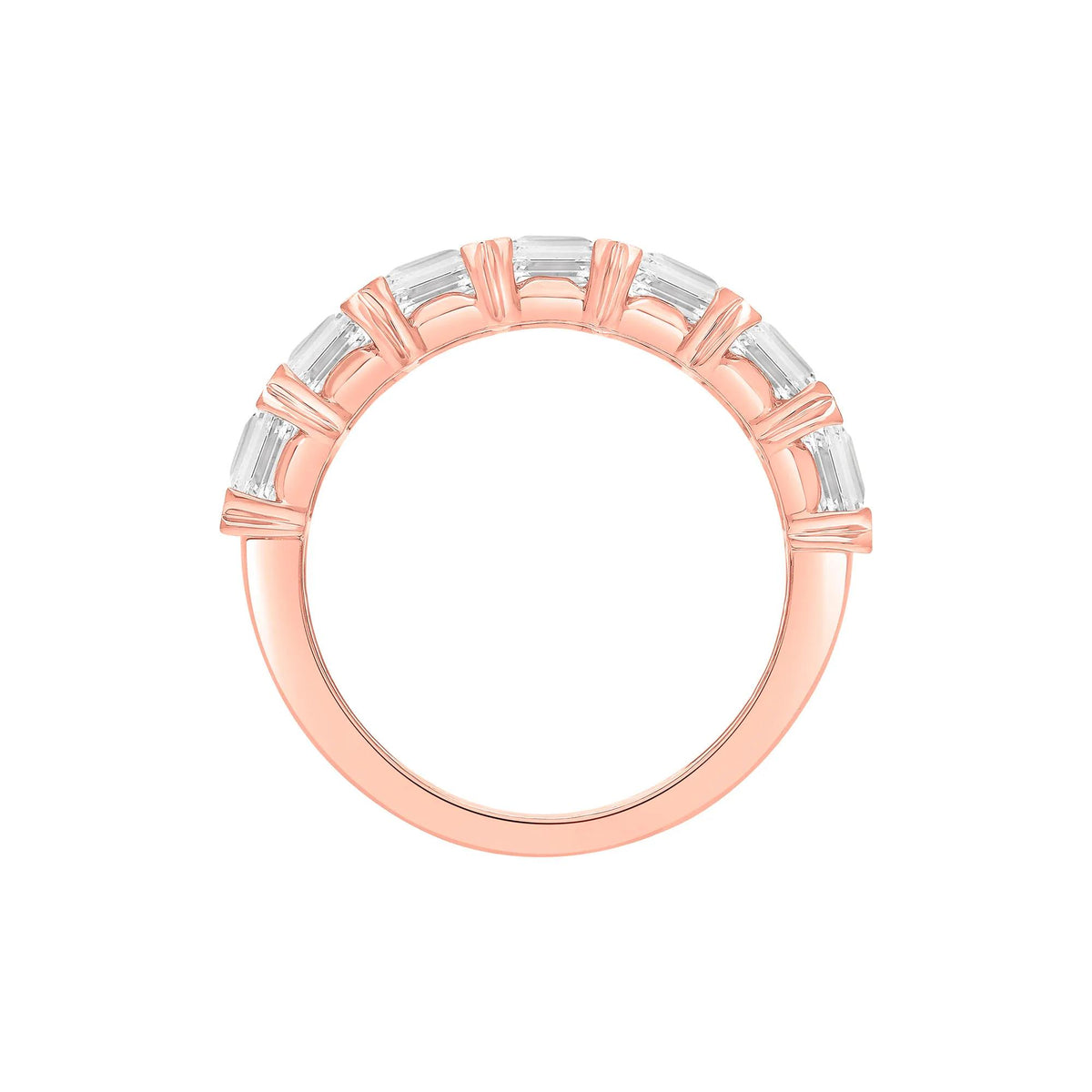 5 CT. Tw. Lab Grown Diamond Radiant Anniversary Band Ring 14K Rose Gold Size 6.5