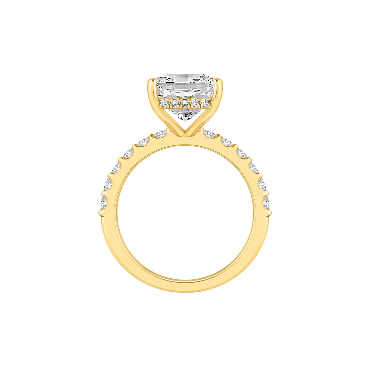 7 3/4 CT. Tw. Lab Grown Diamond Radiant Brilliant-Cut Engagement Ring 14K White Gold Yellow Size 9