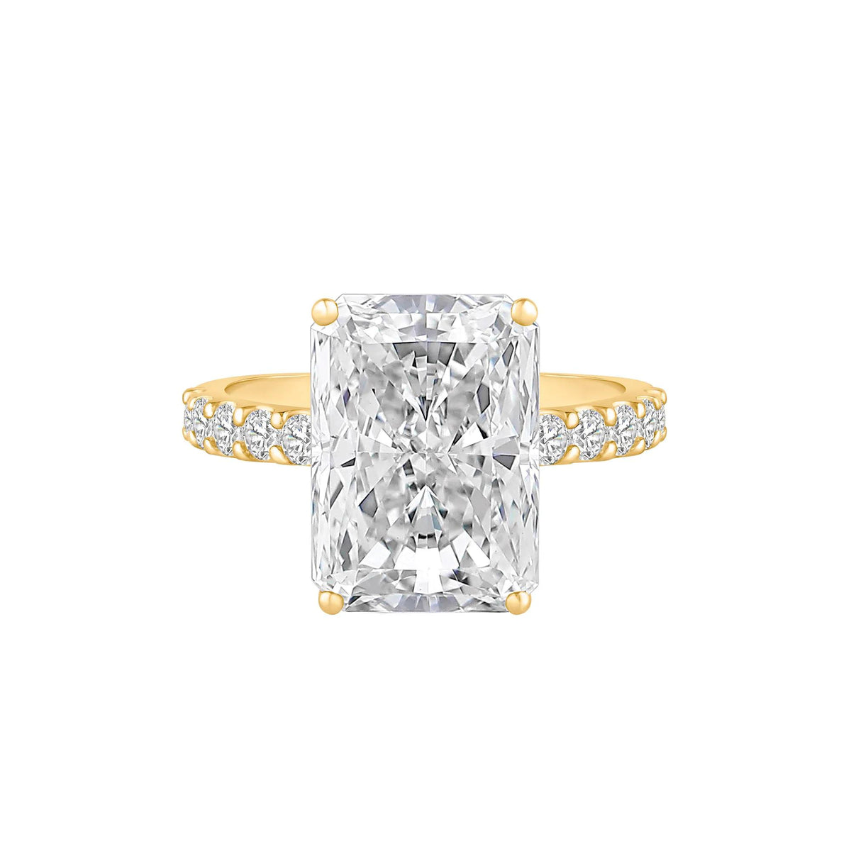 7 3/4 CT. Tw. Lab Grown Diamond Radiant Brilliant-Cut Engagement Ring 14K White Gold Yellow Size 9