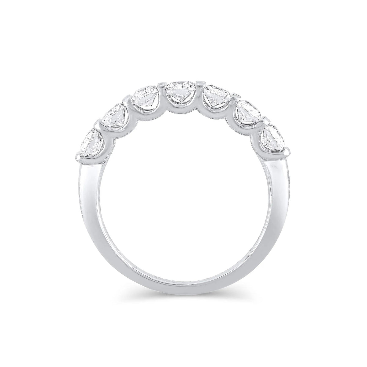 1 3/8 CT. Tw. Lab Grown Diamond Radiant-Cut Anniversary Band Ring 14K White Gold Size 5 4mm