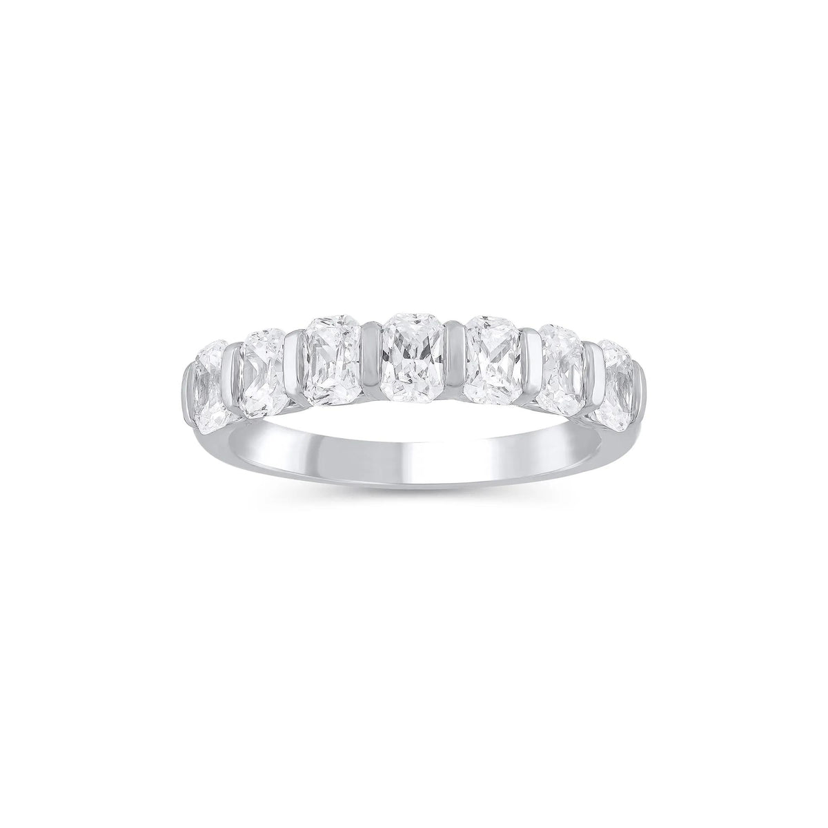 1 3/8 CT. Tw. Lab Grown Diamond Radiant-Cut Anniversary Band Ring 14K White Gold Size 5 4mm