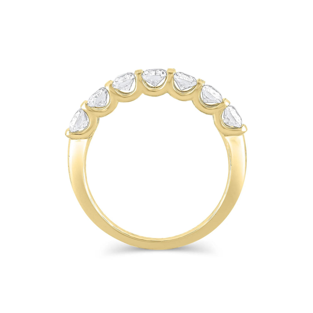 1 3/8 CT. Tw. Lab Grown Diamond Radiant-Cut Anniversary Band Ring 14K Yellow Gold Size 9.5 4mm