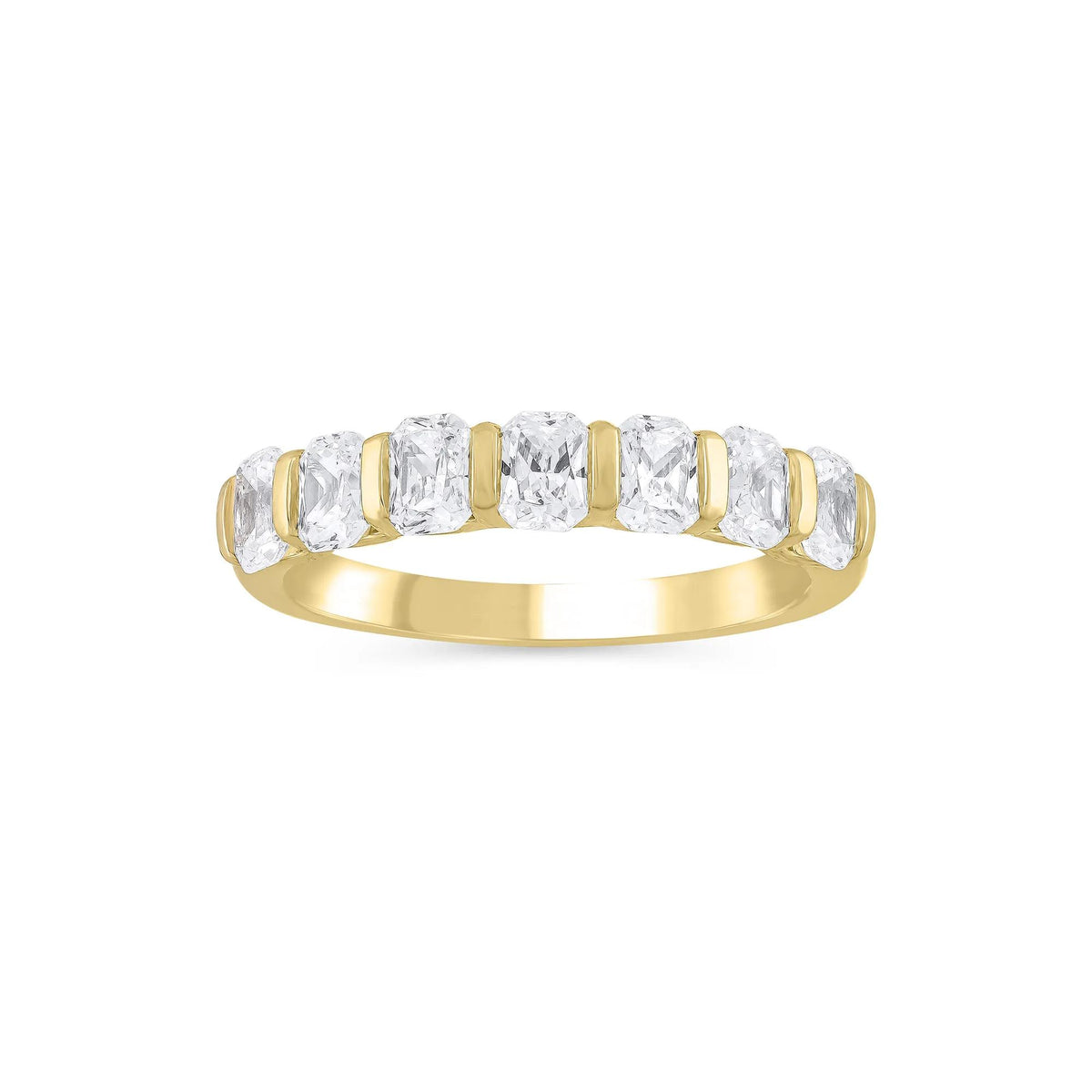 1 3/8 CT. Tw. Lab Grown Diamond Radiant-Cut Anniversary Band Ring 14K Yellow Gold Size 9.5 4mm