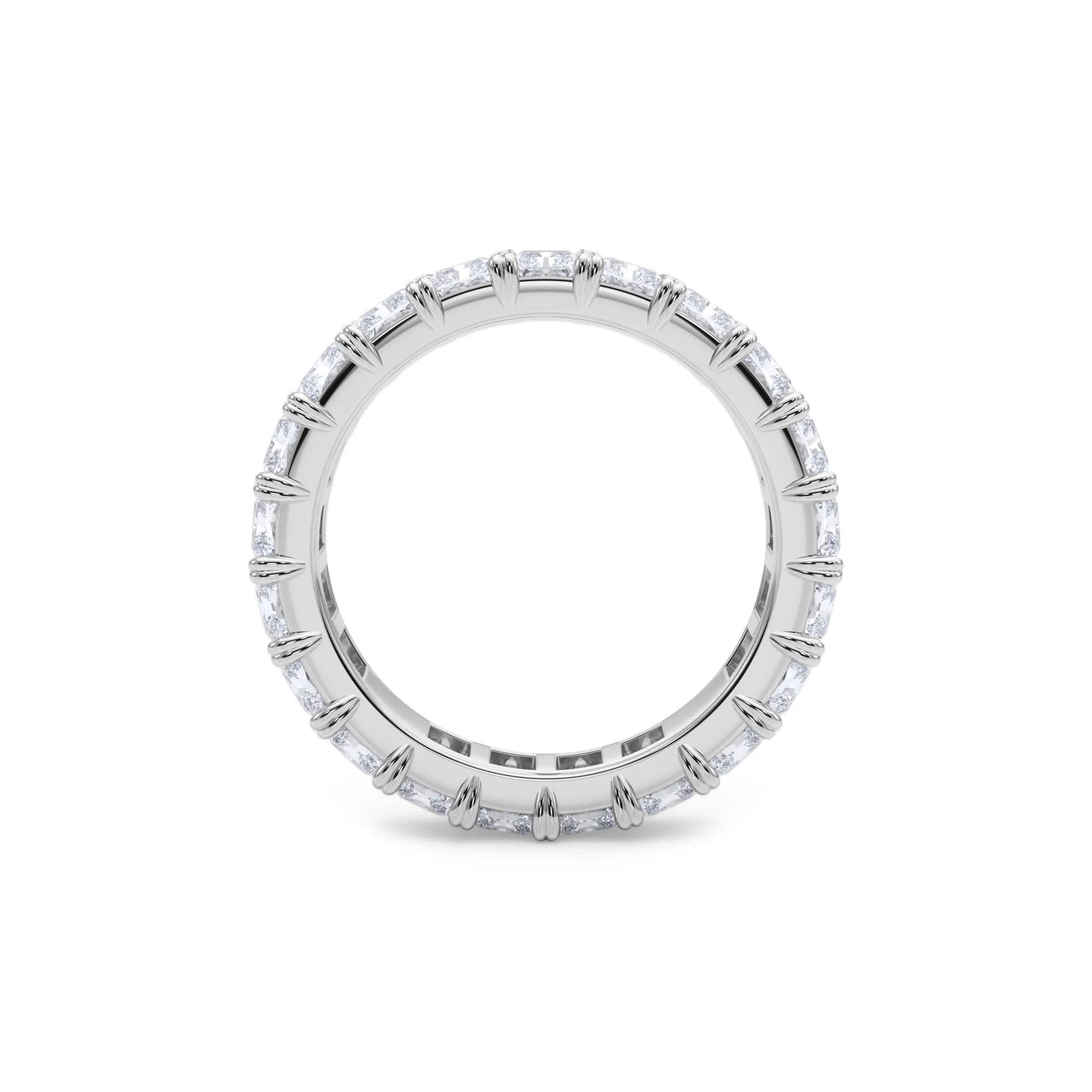 5 CT. Tw. Lab Grown Diamond Radiant-Cut Eternity Band Ring 14K White Gold Size 8
