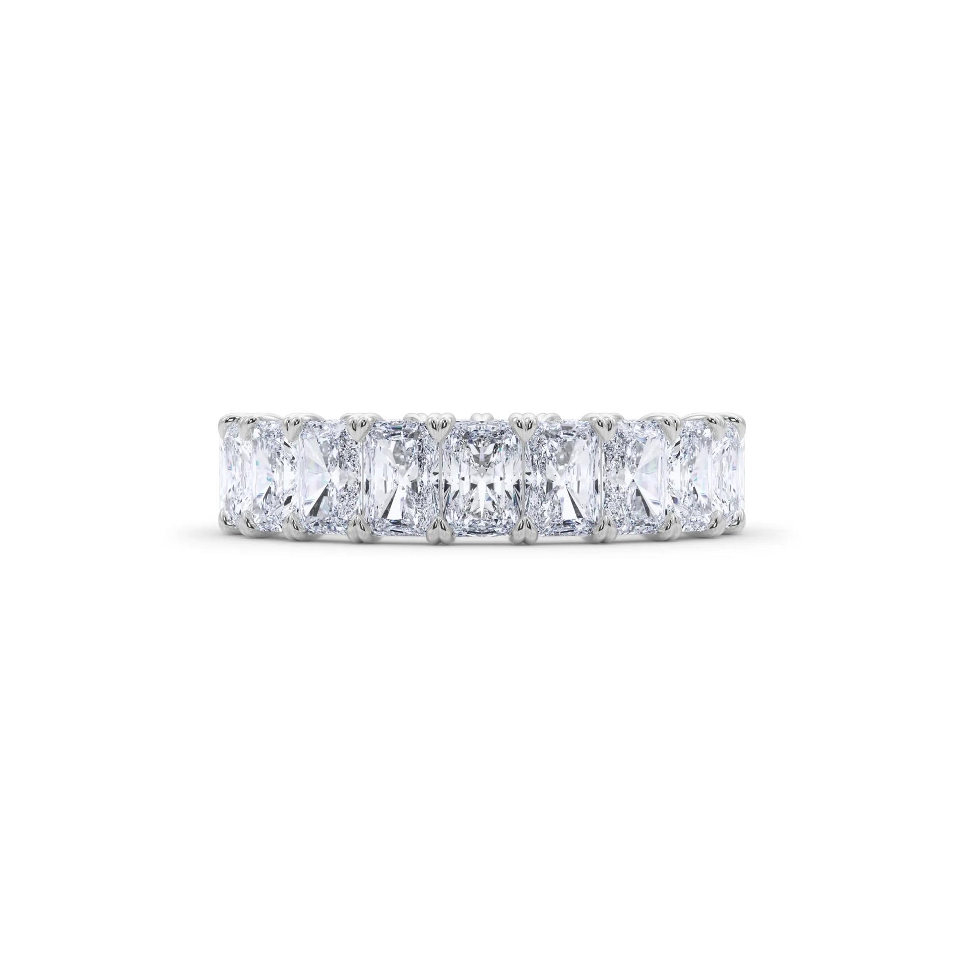 5 CT. Tw. Lab Grown Diamond Radiant-Cut Eternity Band Ring 14K White Gold Size 8