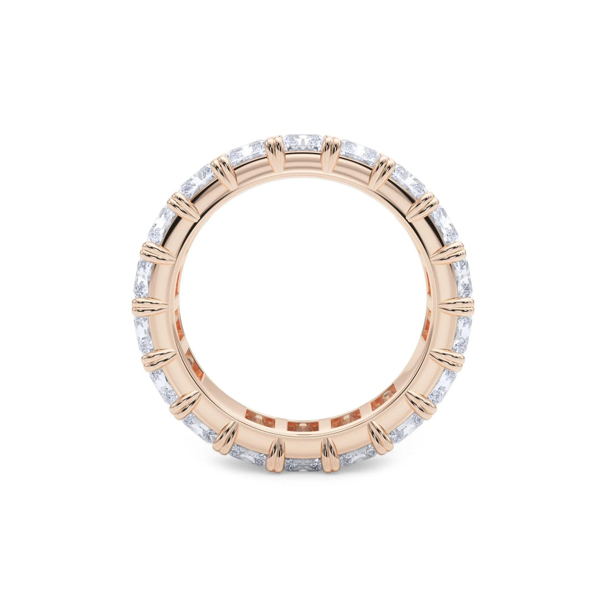 7 CT. Tw. Lab Grown Diamond Radiant-Cut Eternity Band Ring 14K Rose Gold Size 7