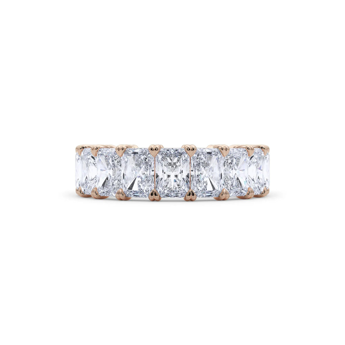 7 CT. Tw. Lab Grown Diamond Radiant-Cut Eternity Band Ring 14K Rose Gold Size 7