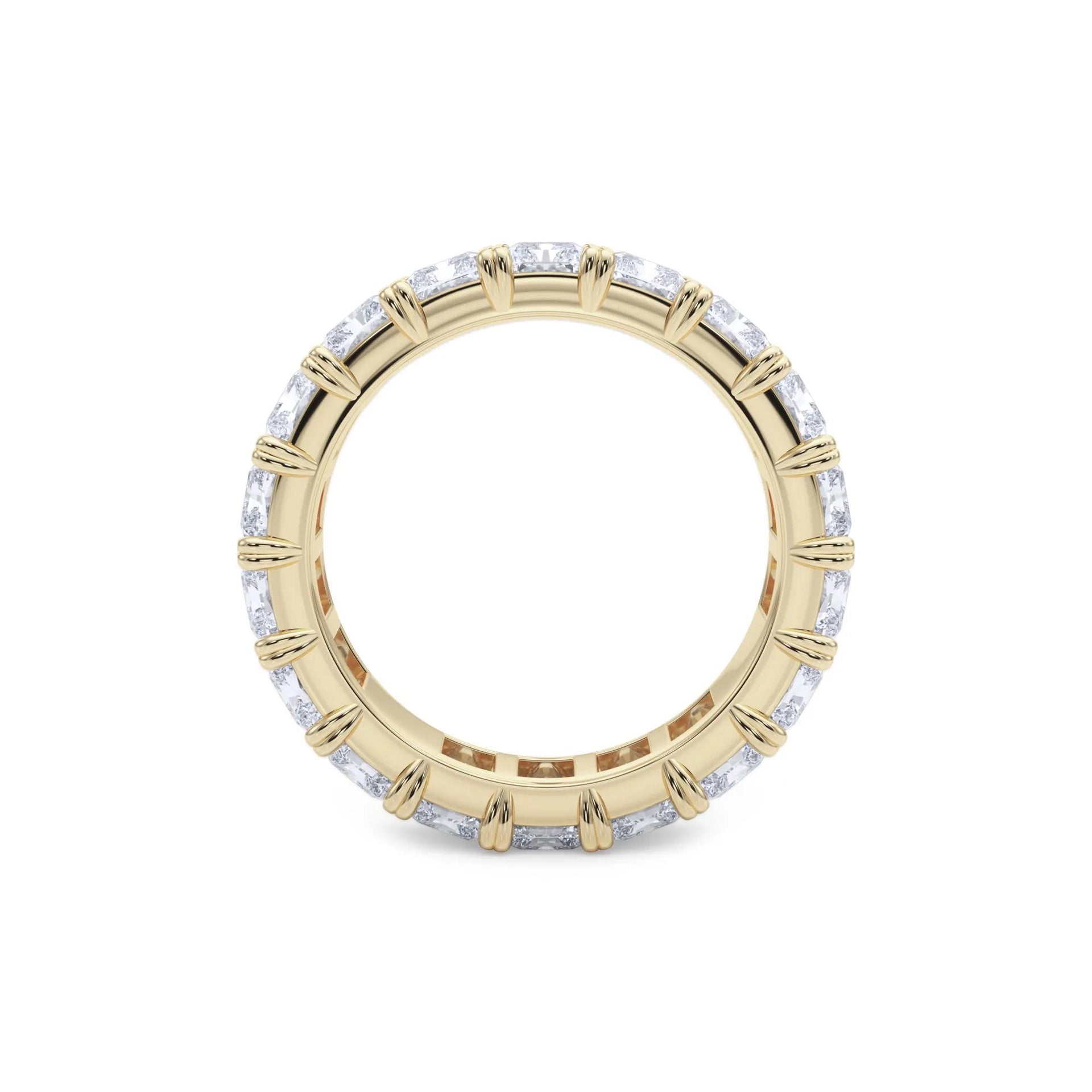 7 CT. Tw. Lab Grown Diamond Radiant-Cut Eternity Band Ring 14K Yellow Gold Size 6.5