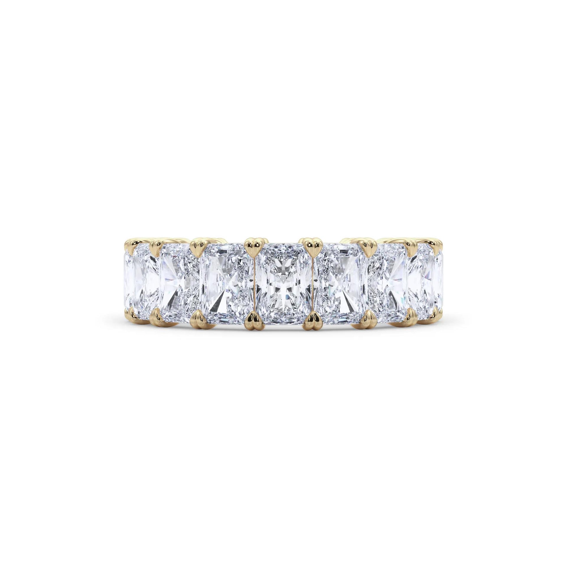 7 CT. Tw. Lab Grown Diamond Radiant-Cut Eternity Band Ring 14K Yellow Gold Size 6.5