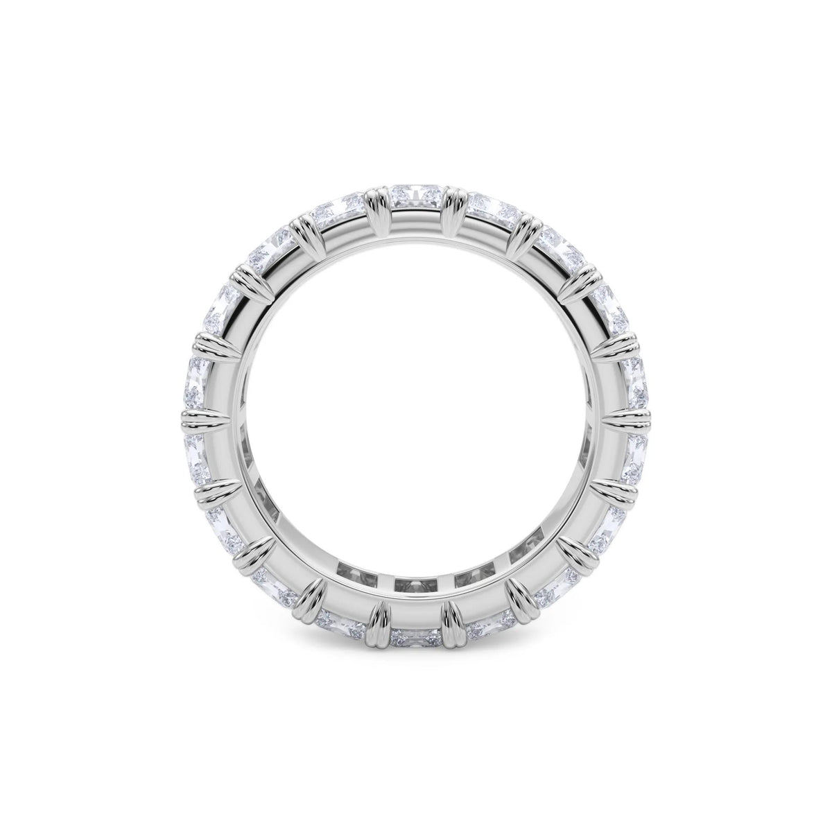 7 CT. Tw. Lab Grown Diamond Radiant-Cut Eternity Band Ring Platinum White Size 6