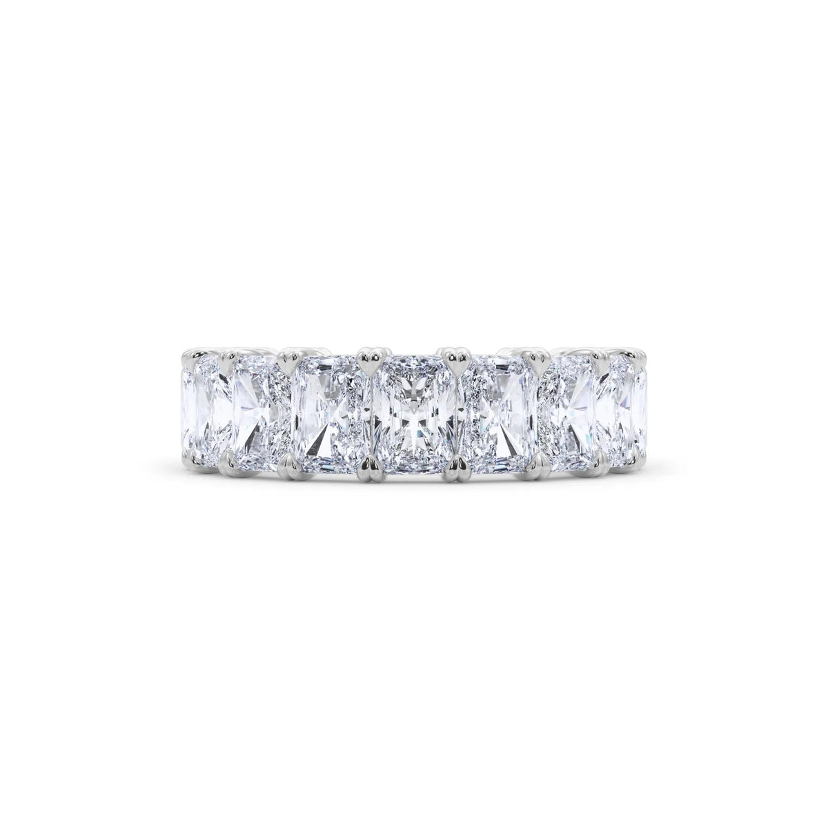 7 CT. Tw. Lab Grown Diamond Radiant-Cut Eternity Band Ring Platinum White Size 6