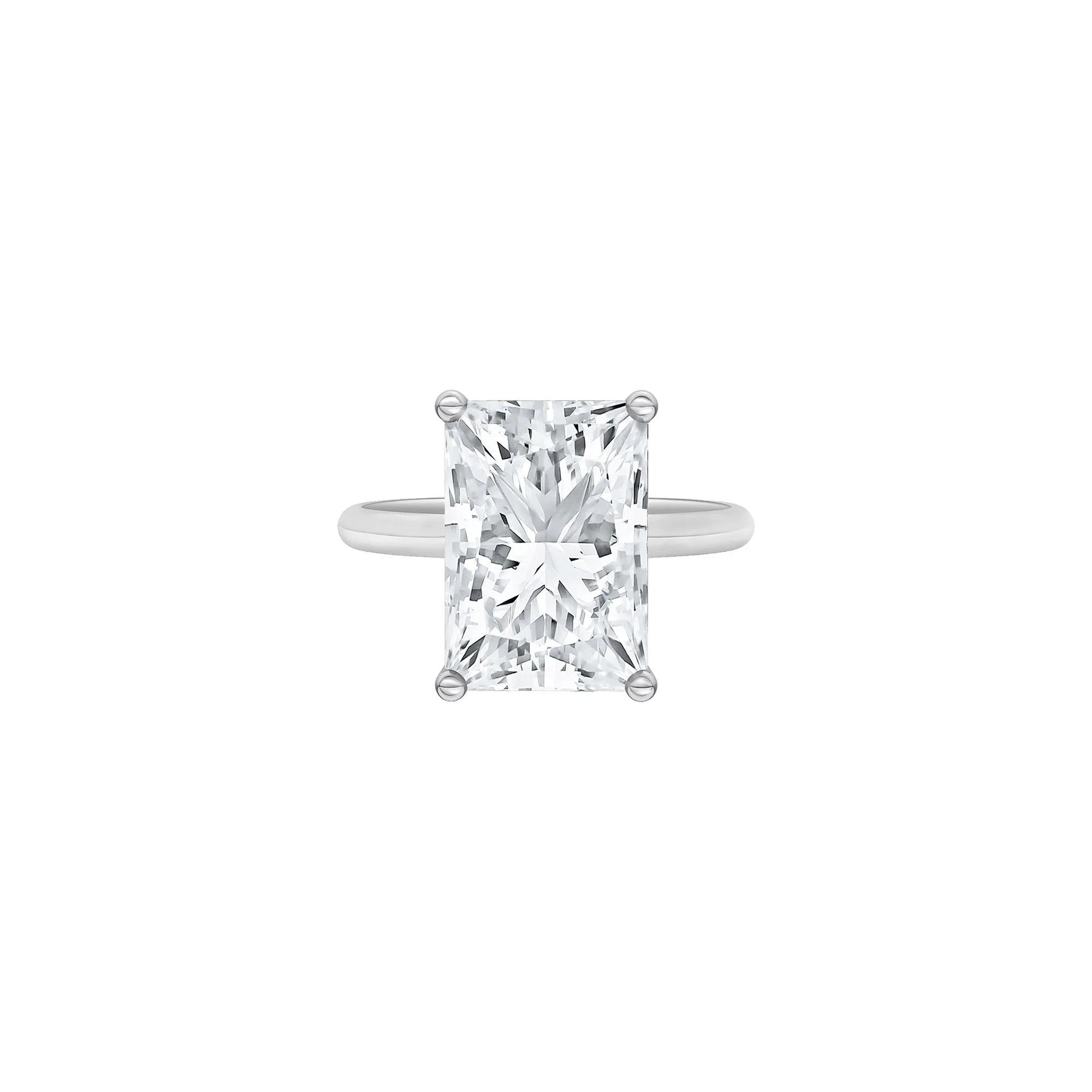 Lab Grown Diamond Radiant-Cut Solitaire Ring Platinum (6 CT.) White Size 11 2mm