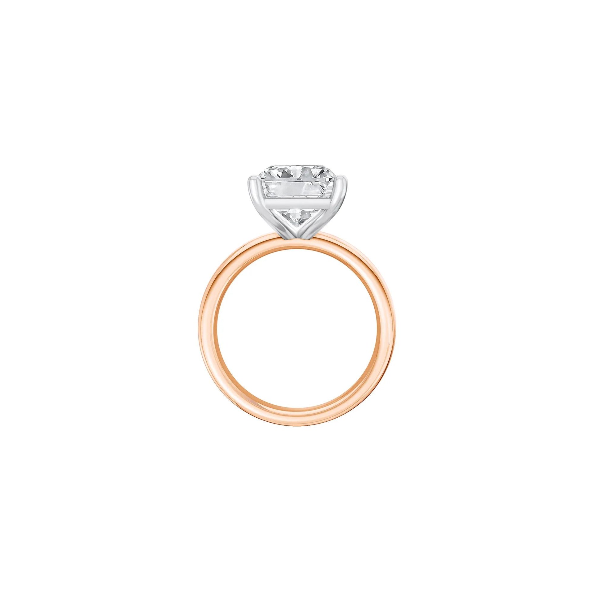 Lab Grown Diamond Radiant-Cut Solitaire Ring 14K Rose & White Gold (6 CT.) Size 5 2mm