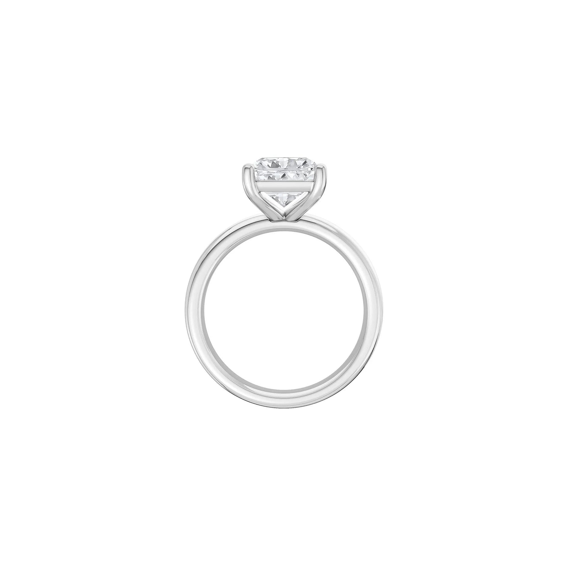Lab Grown Diamond Radiant-Cut Solitaire Ring Platinum (4 CT.) White Size 4.5 2mm