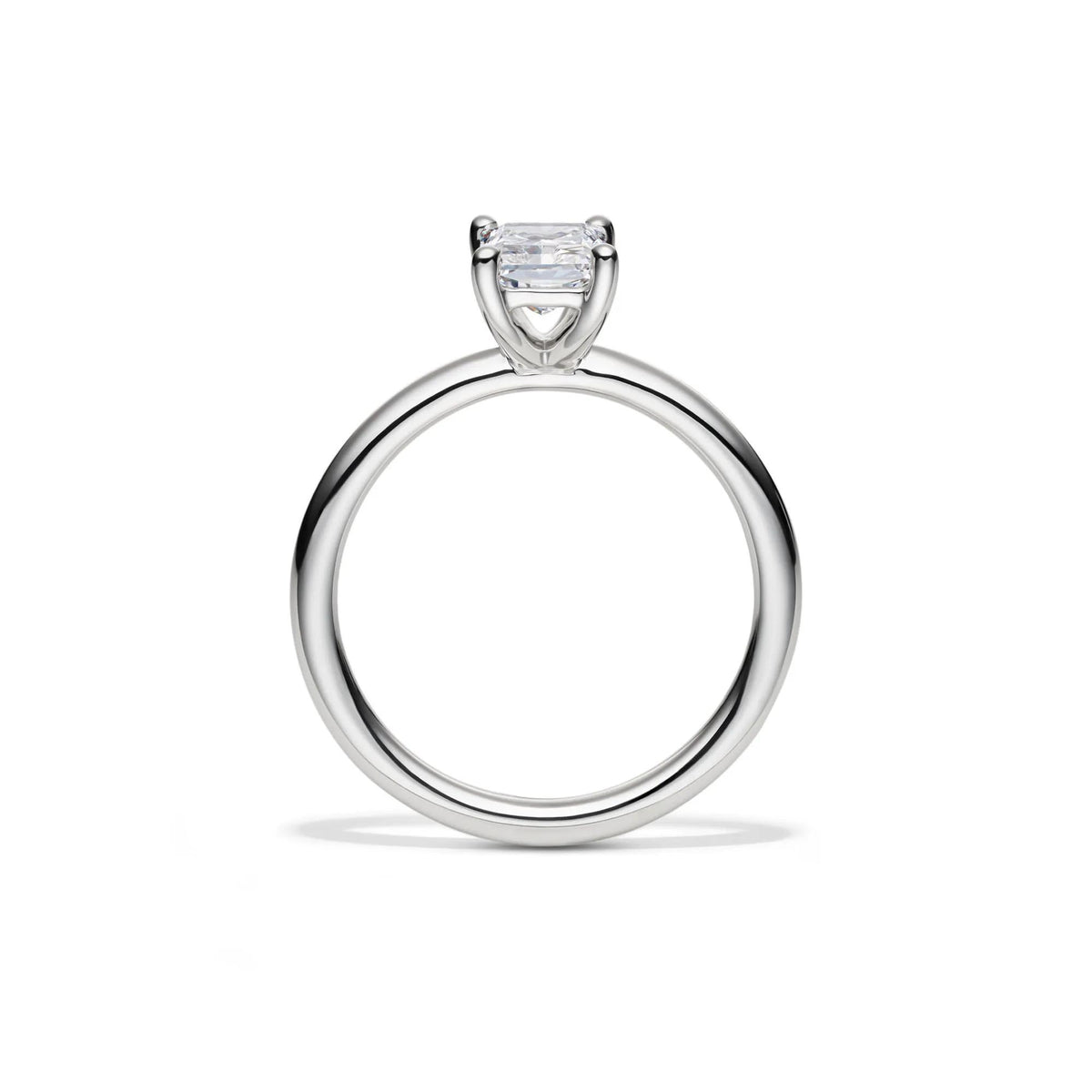 Lab Grown Diamond Radiant-Cut Solitaire Ring 14K White Gold (1 CT.) Size 4.5 2mm