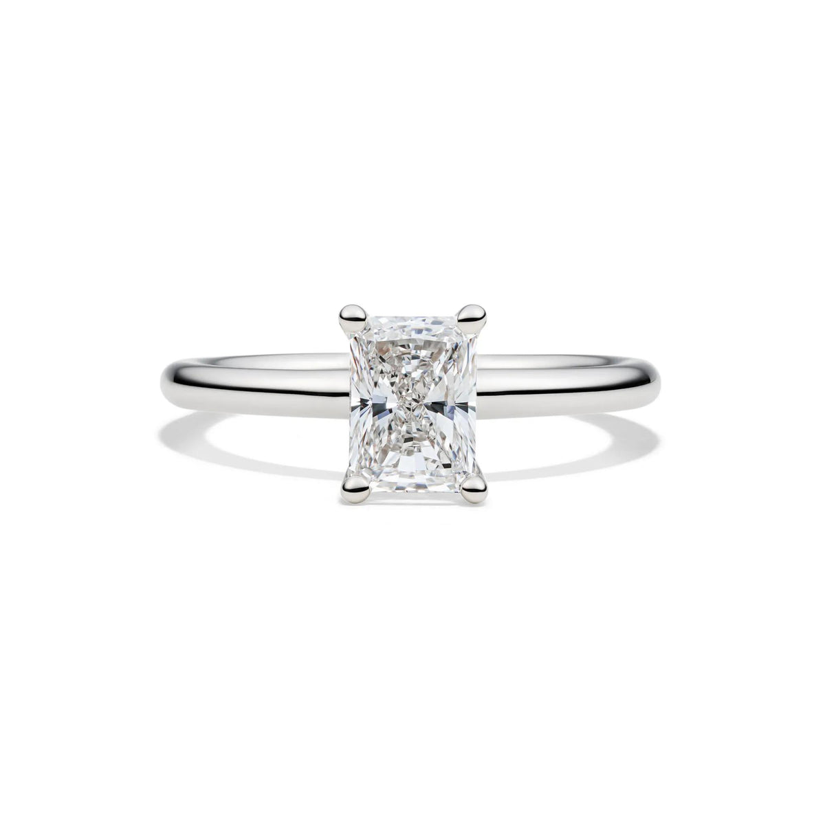 Lab Grown Diamond Radiant-Cut Solitaire Ring 14K White Gold (1 CT.) Size 4.5 2mm