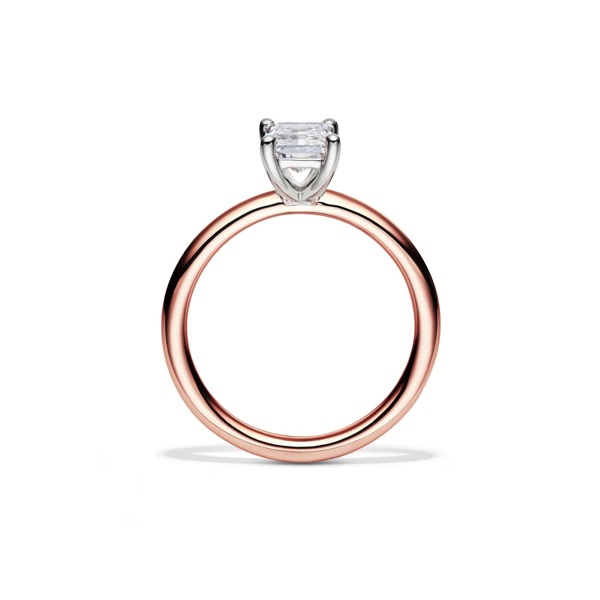 Lab Grown Diamond Radiant-Cut Solitaire Ring 14K Rose Gold (1 CT.) Size 4 2mm