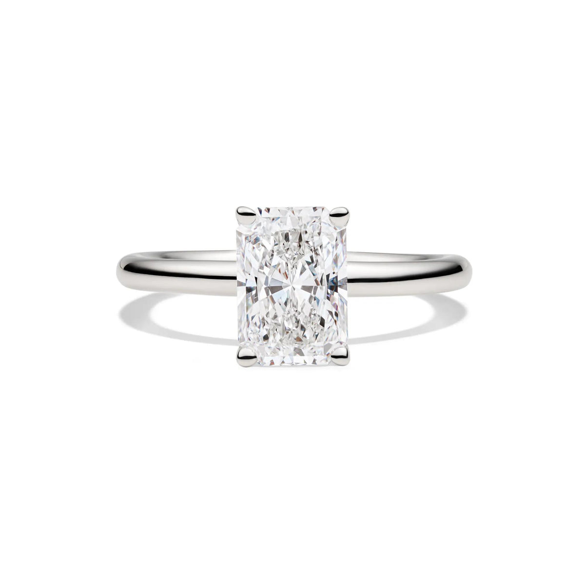 Lab Grown Diamond Radiant-Cut Solitaire Ring 14K White Gold (2 CT.) Size 7 2mm