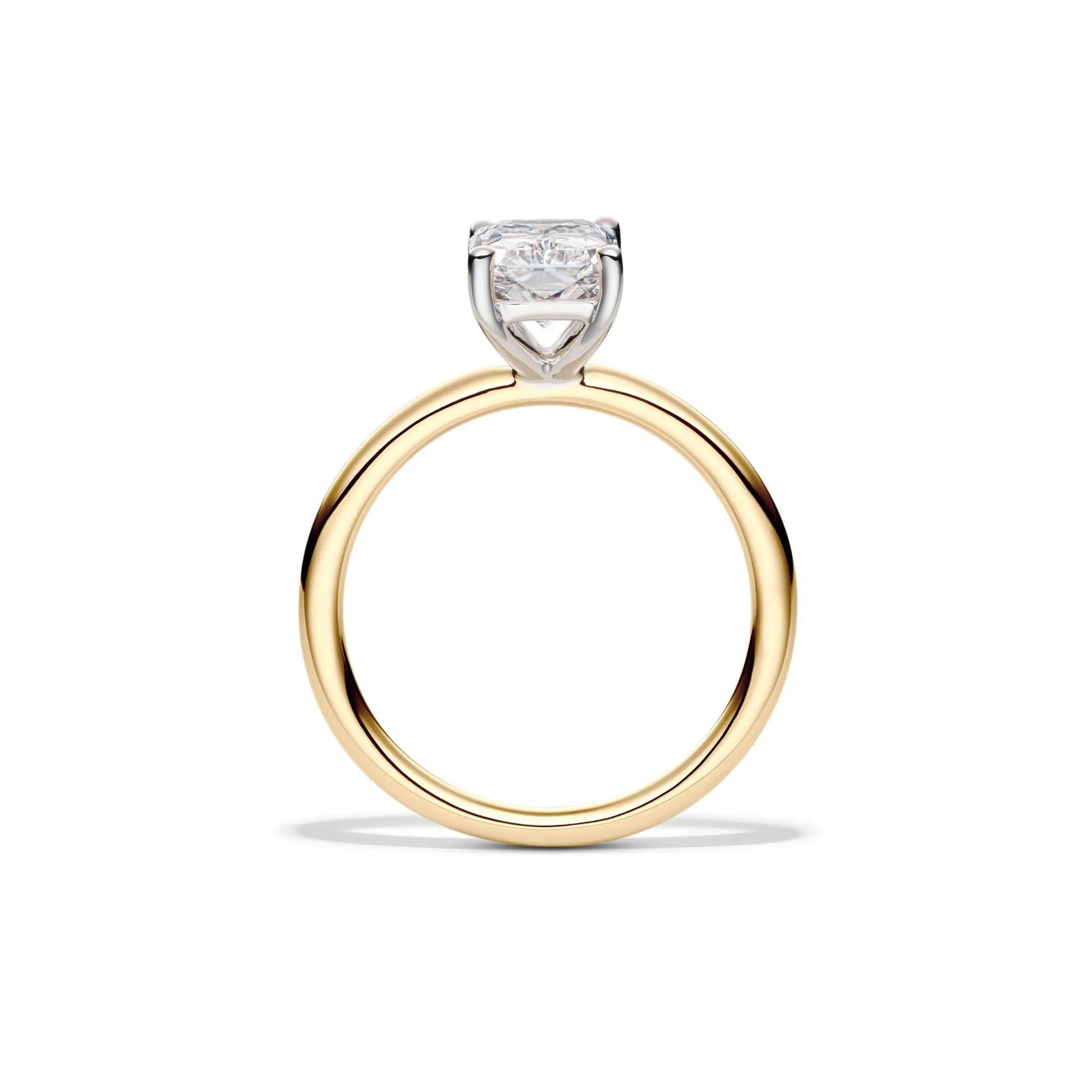 Lab Grown Diamond Radiant-Cut Solitaire Ring 14K Yellow Gold (2 CT.) Size 6.5 2mm
