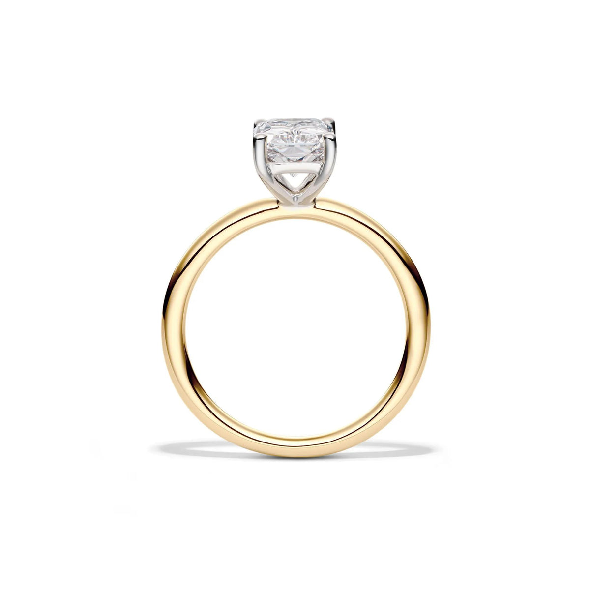 Lab Grown Diamond Radiant-Cut Solitaire Ring 14K Yellow Gold (2 CT.) Size 11.5 2mm