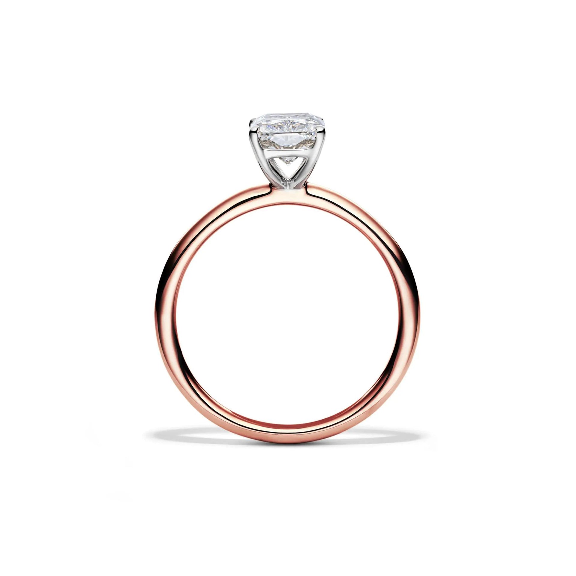 Lab Grown Diamond Radiant-Cut Solitaire Ring 14K Rose Gold (1/2 CT.) Size 5 2mm