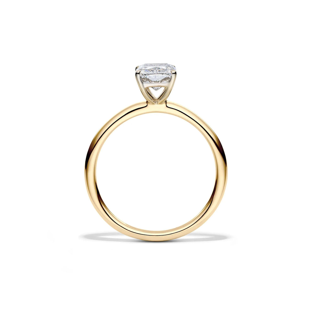 Lab Grown Diamond Radiant-Cut Solitaire Ring 14K Yellow Gold (1/2 CT.) Size 8 2mm