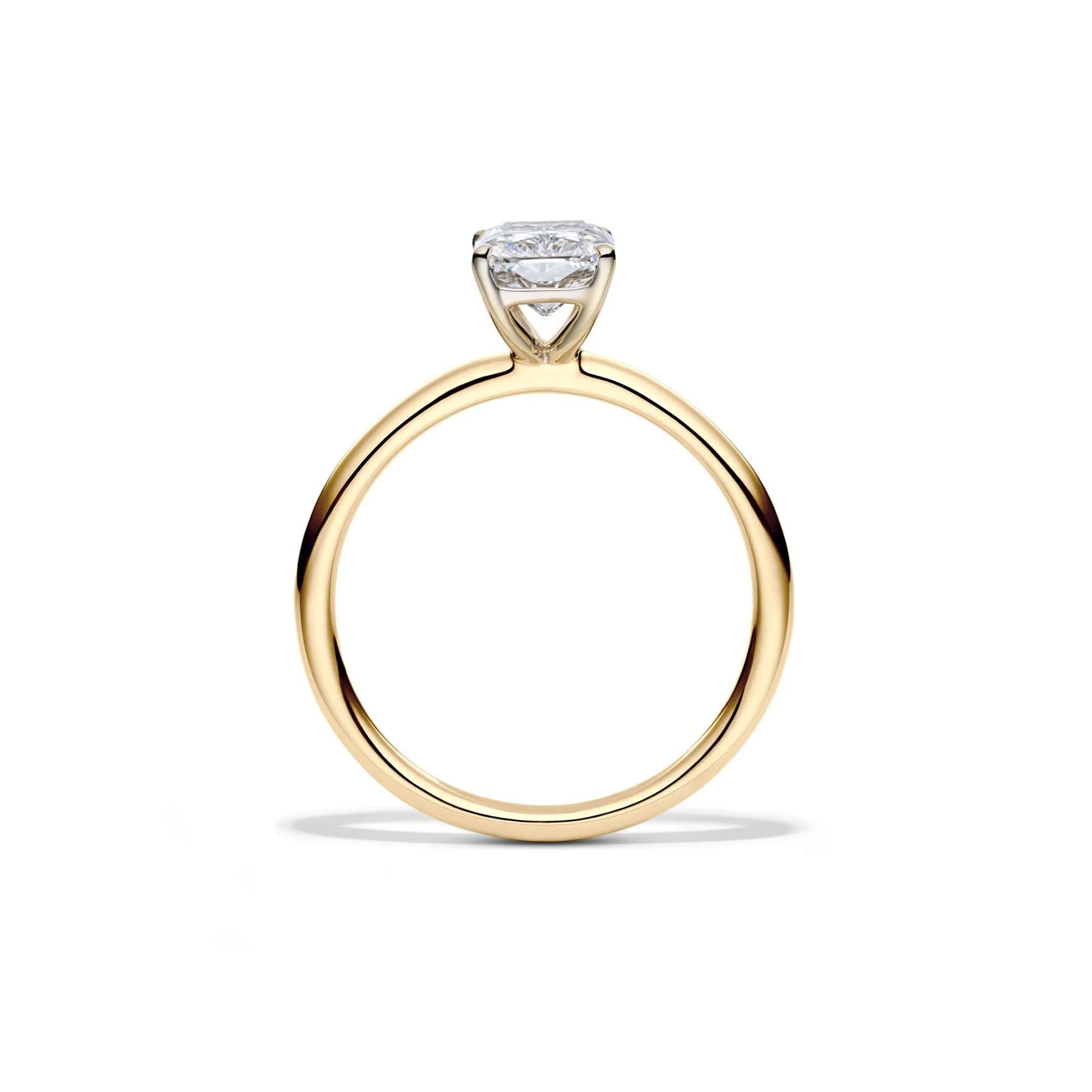 Lab Grown Diamond Radiant-Cut Solitaire Ring 14K Yellow Gold (1/2 CT.) Size 7.5 2mm