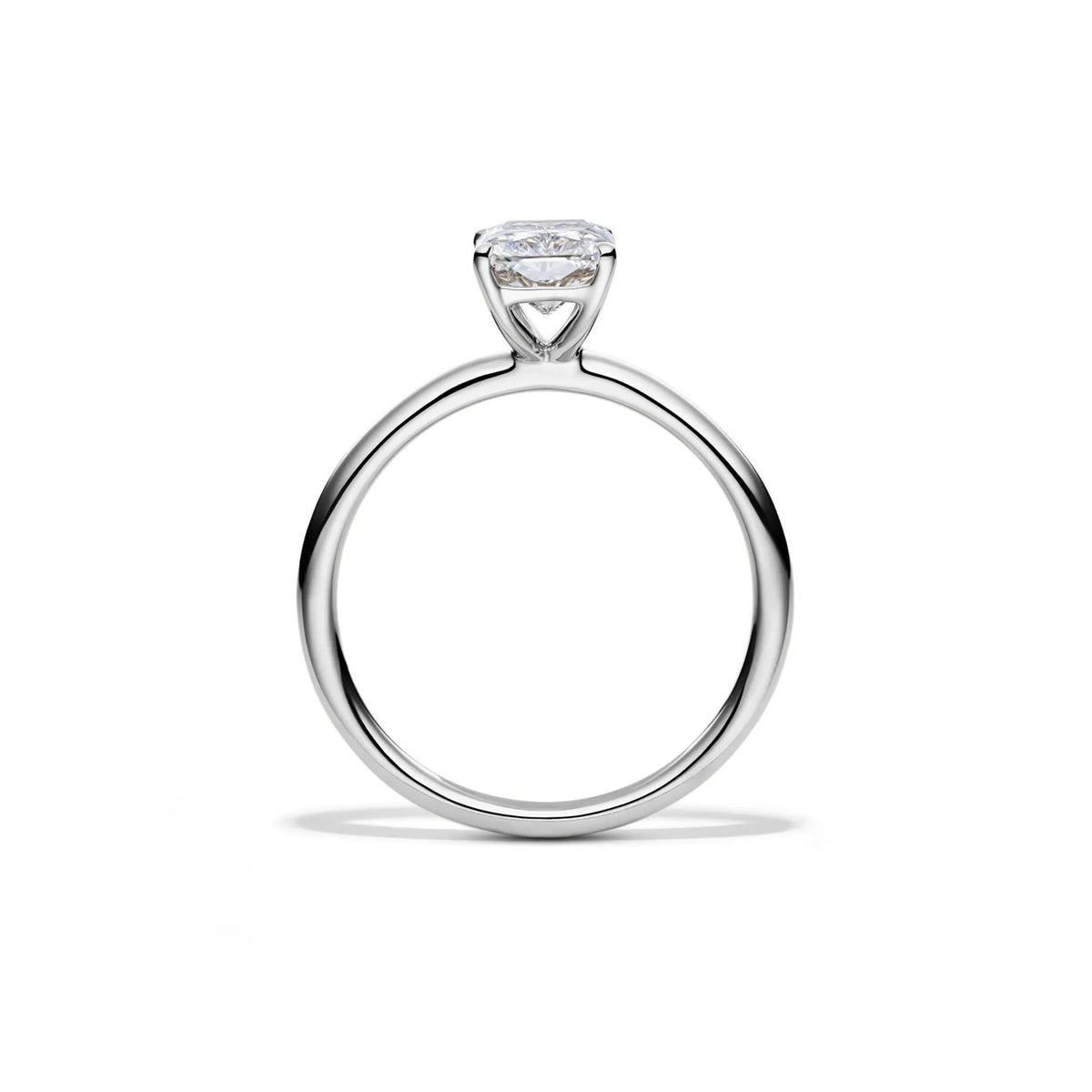 Lab Grown Diamond Radiant-Cut Solitaire Ring Platinum (1/2 CT.) White Size 8.5 2mm