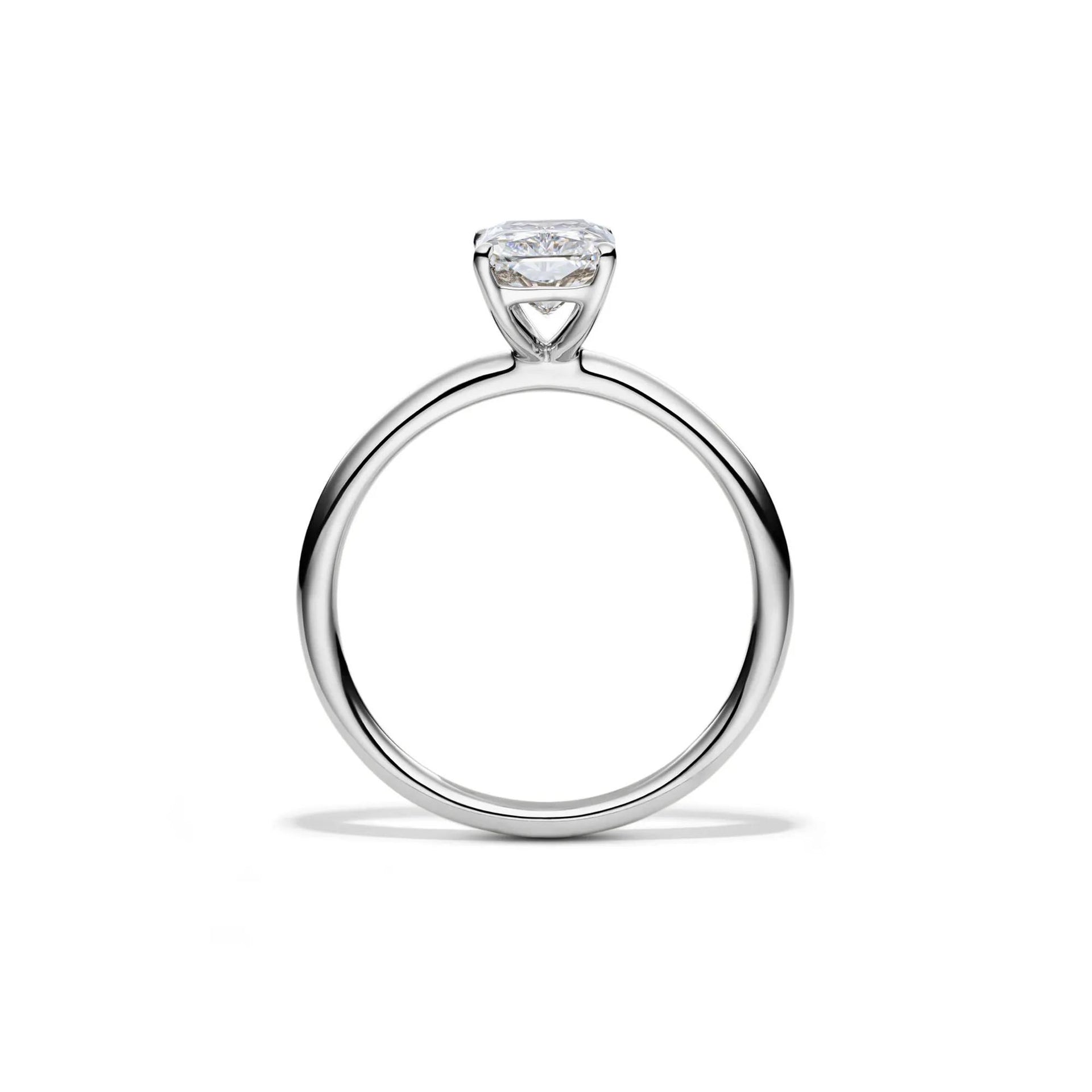 Lab Grown Diamond Radiant-Cut Solitaire Ring Platinum (1/2 CT.) White Size 5 2mm