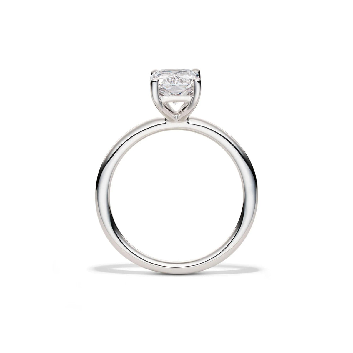 Lab Grown Diamond Radiant-Cut Solitaire Ring Platinum (2 CT.) White Size 5 2mm